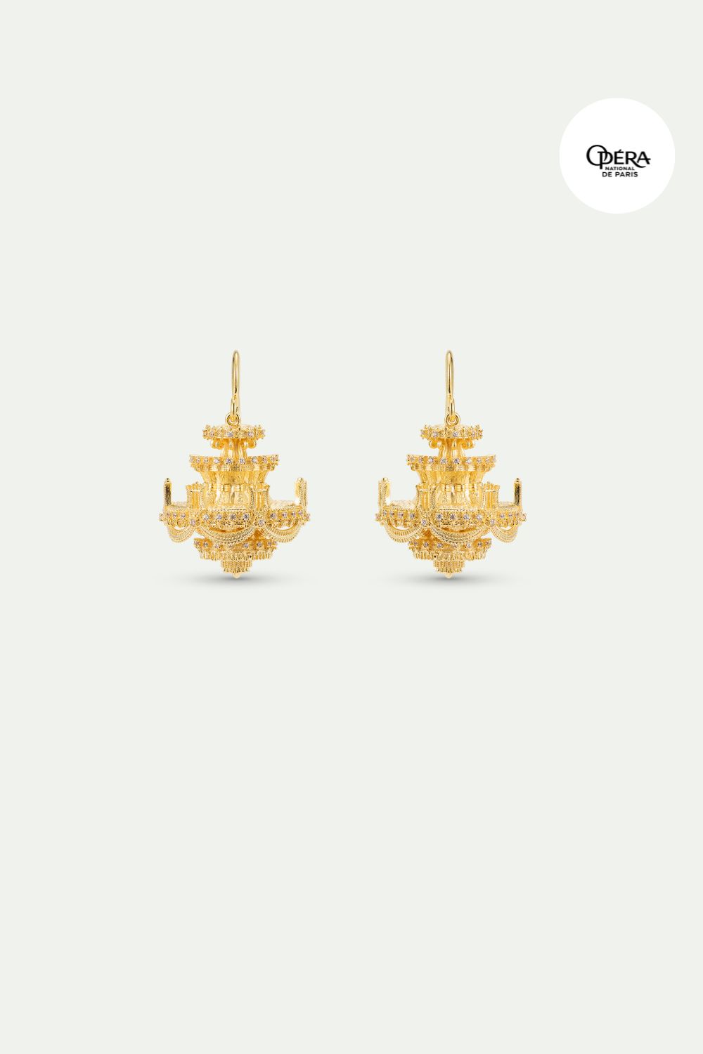 Gold chandelier hook earrings