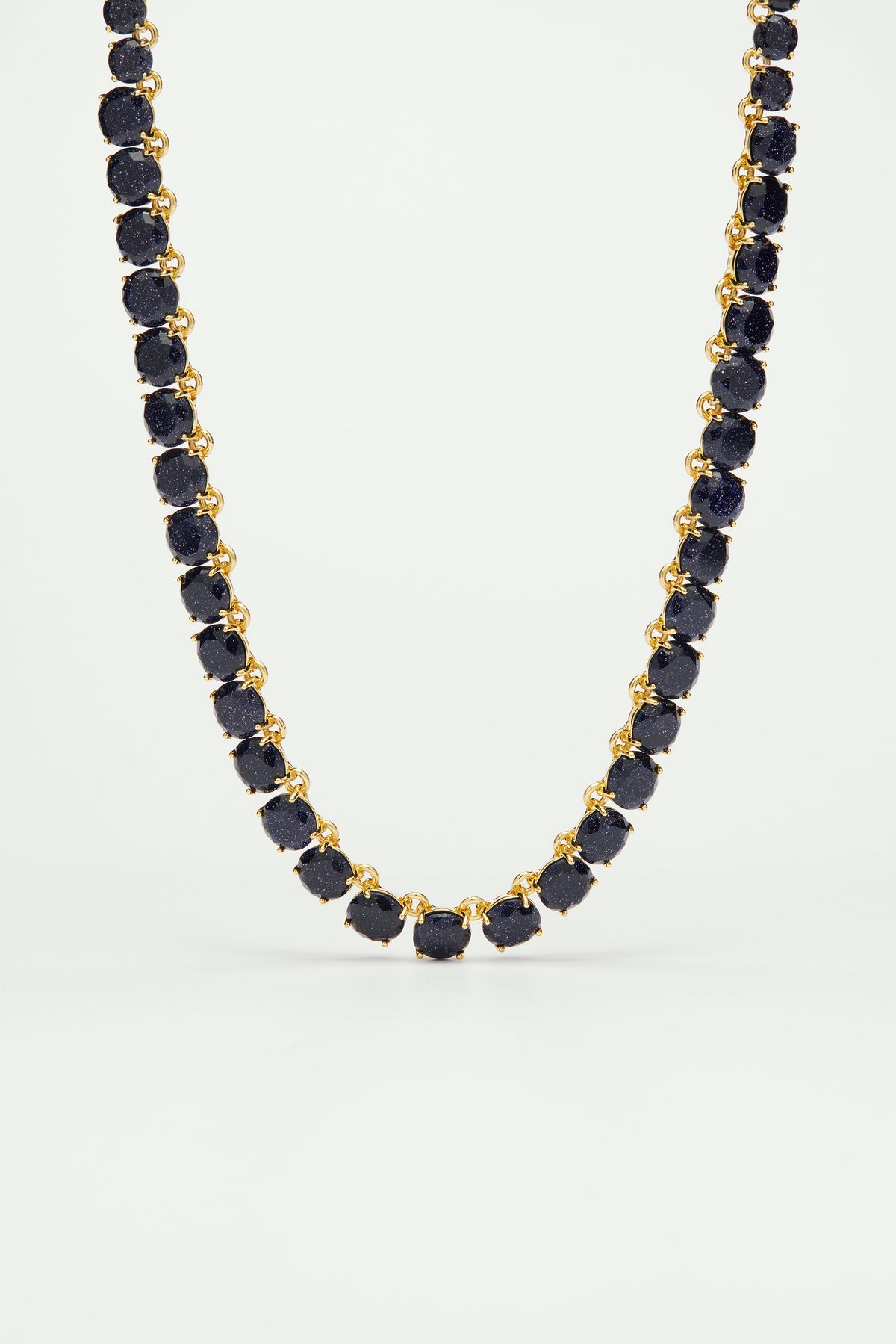 Collar Choker Piedras Redondas La Diamantine Azul Oscuro con Lentejuelas