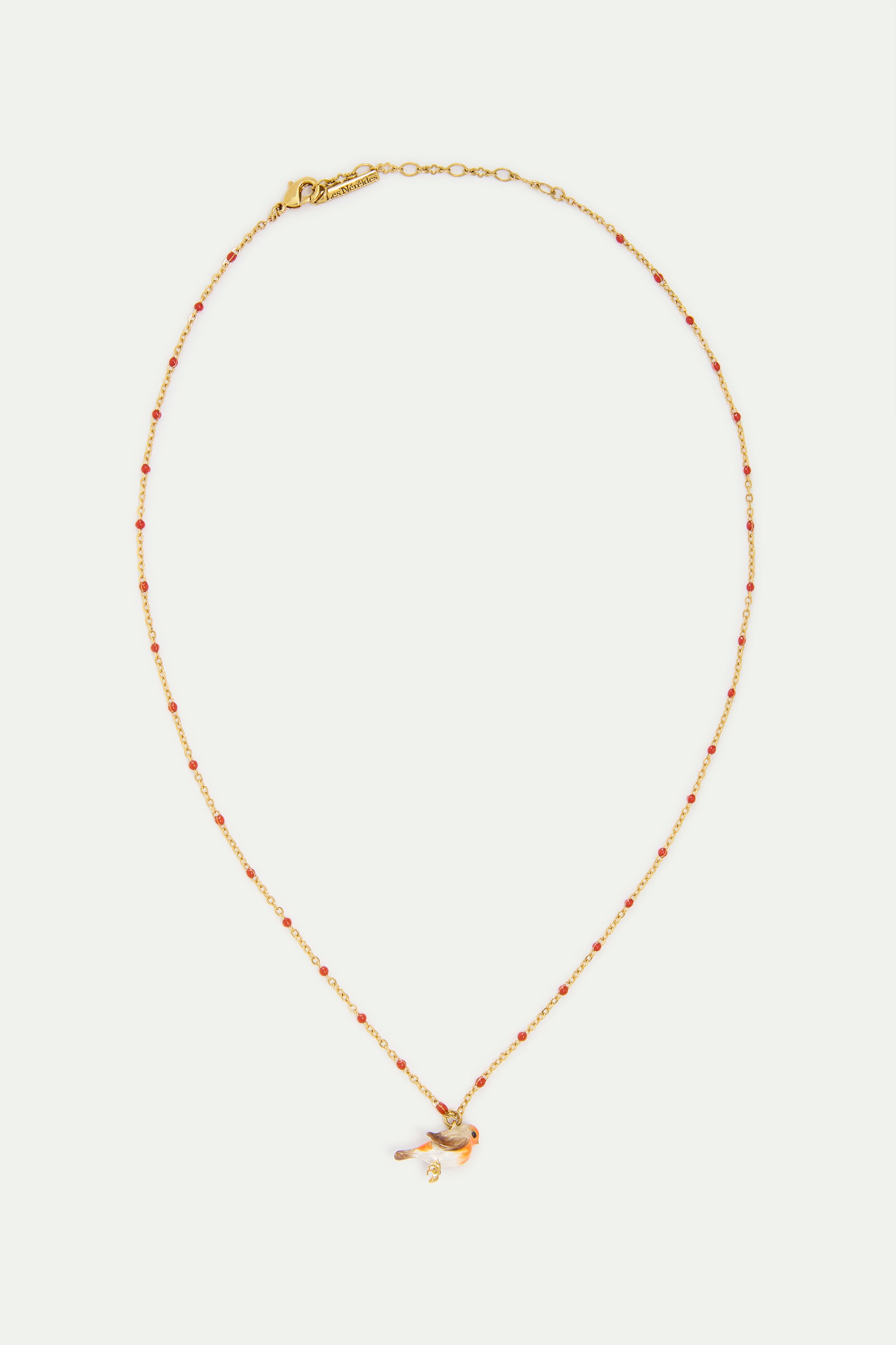 Collier pendentif rouge-gorge