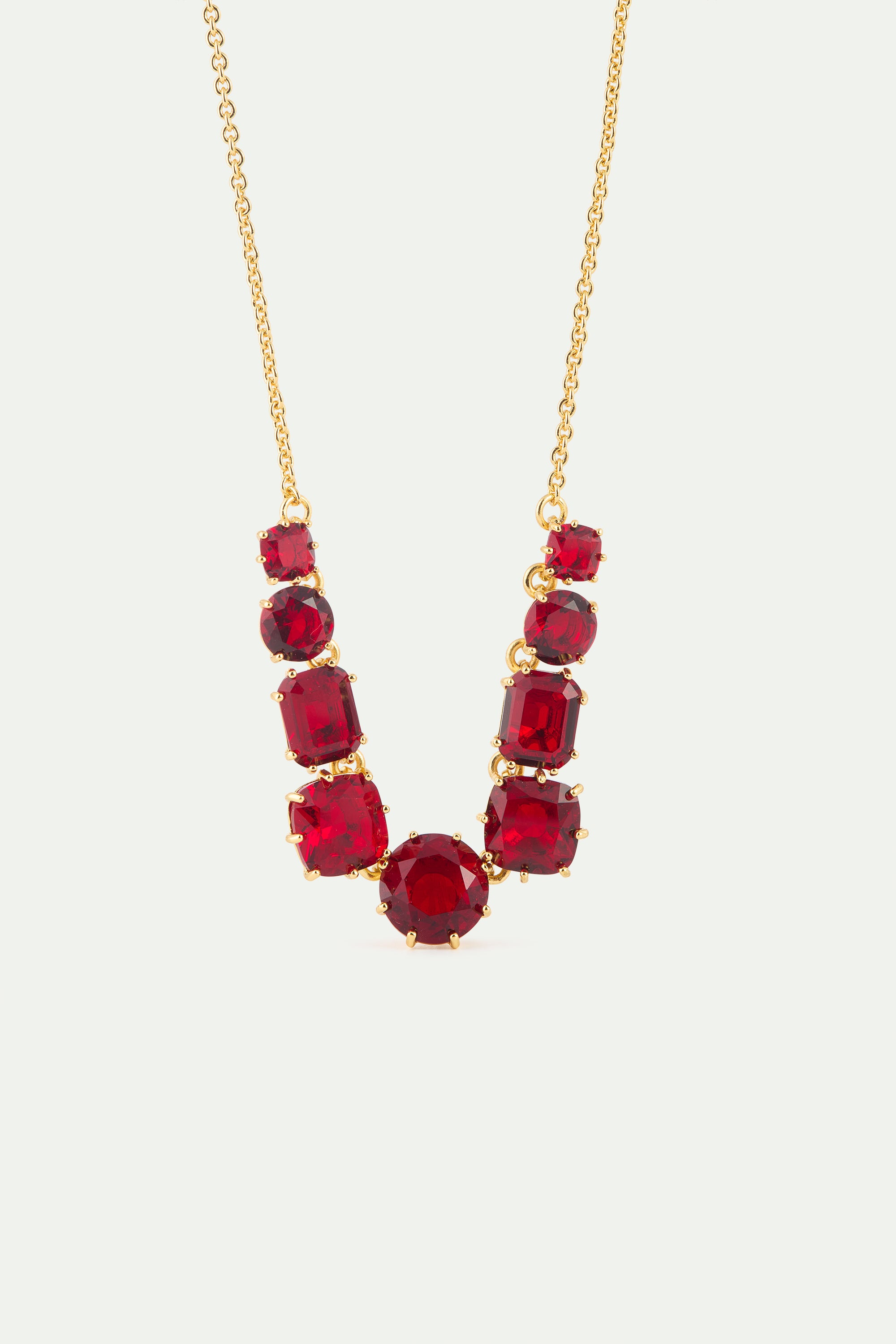 Collar fino 9 piedras La Diamantine Rojo Granate