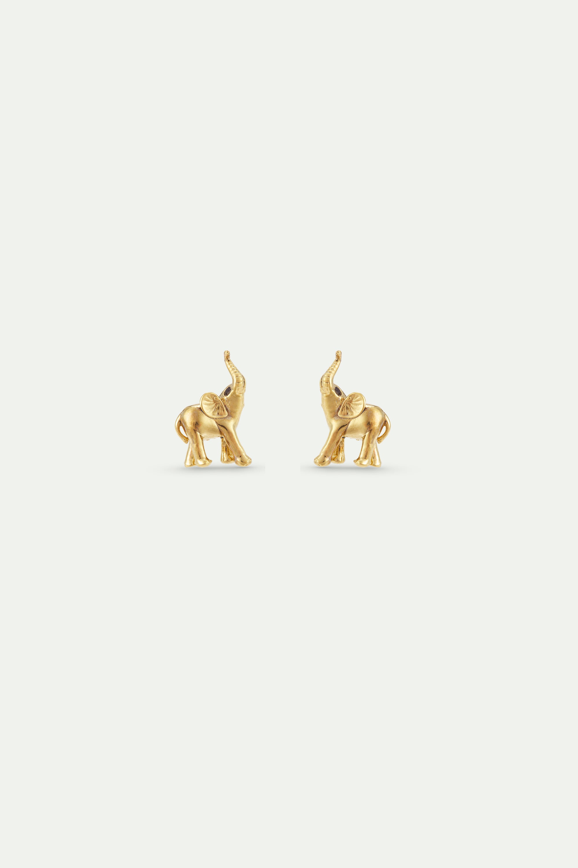 Golden elephant post earrings