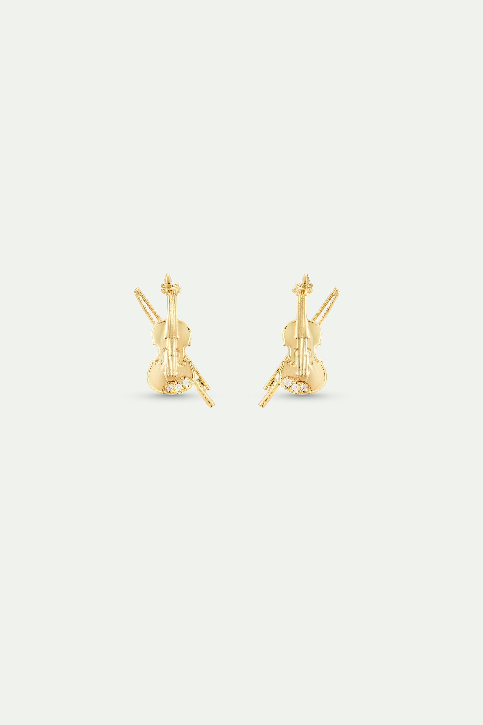 Gold cello earrings