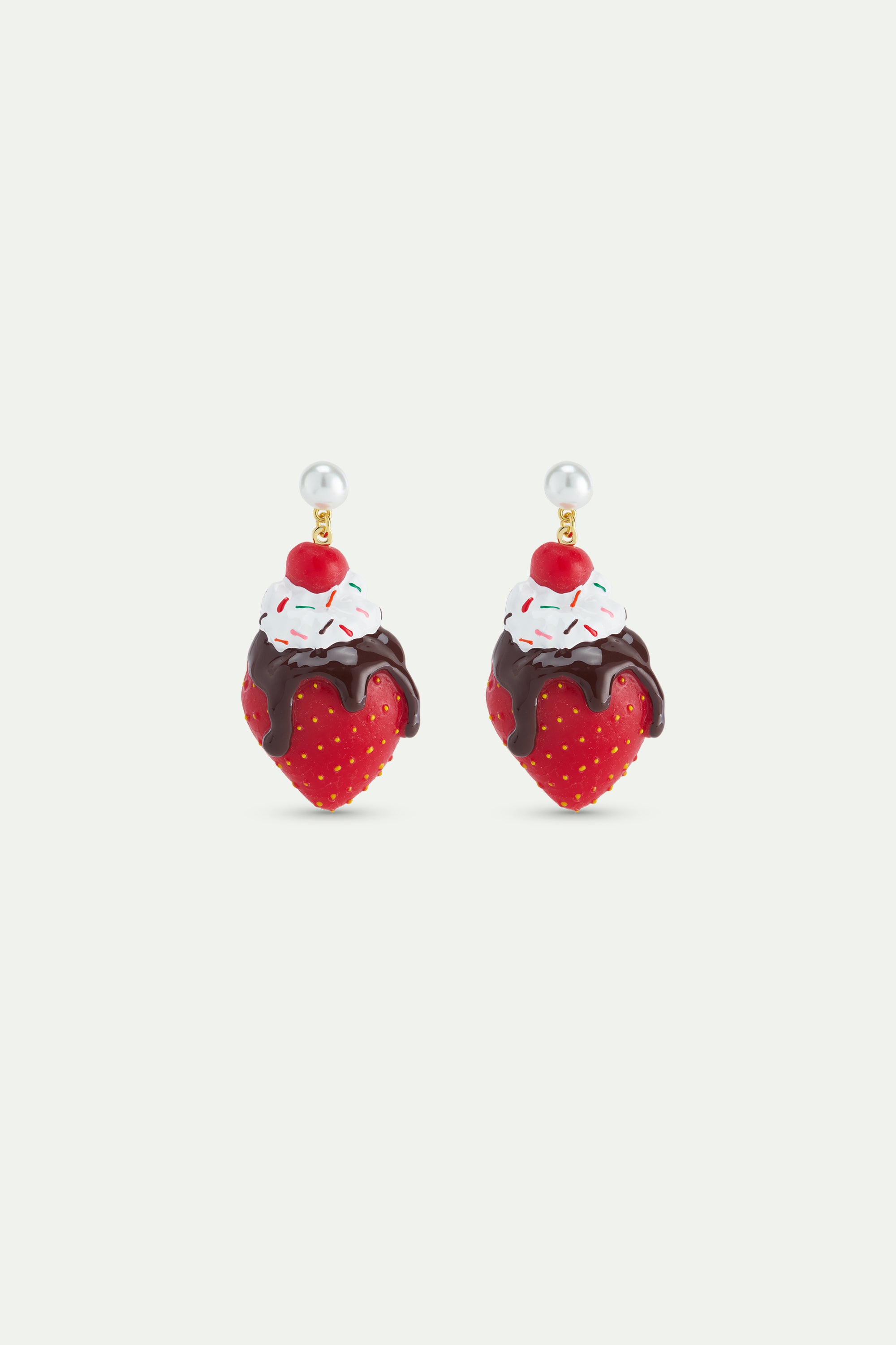 Sundae ice cream and strawberry earrings