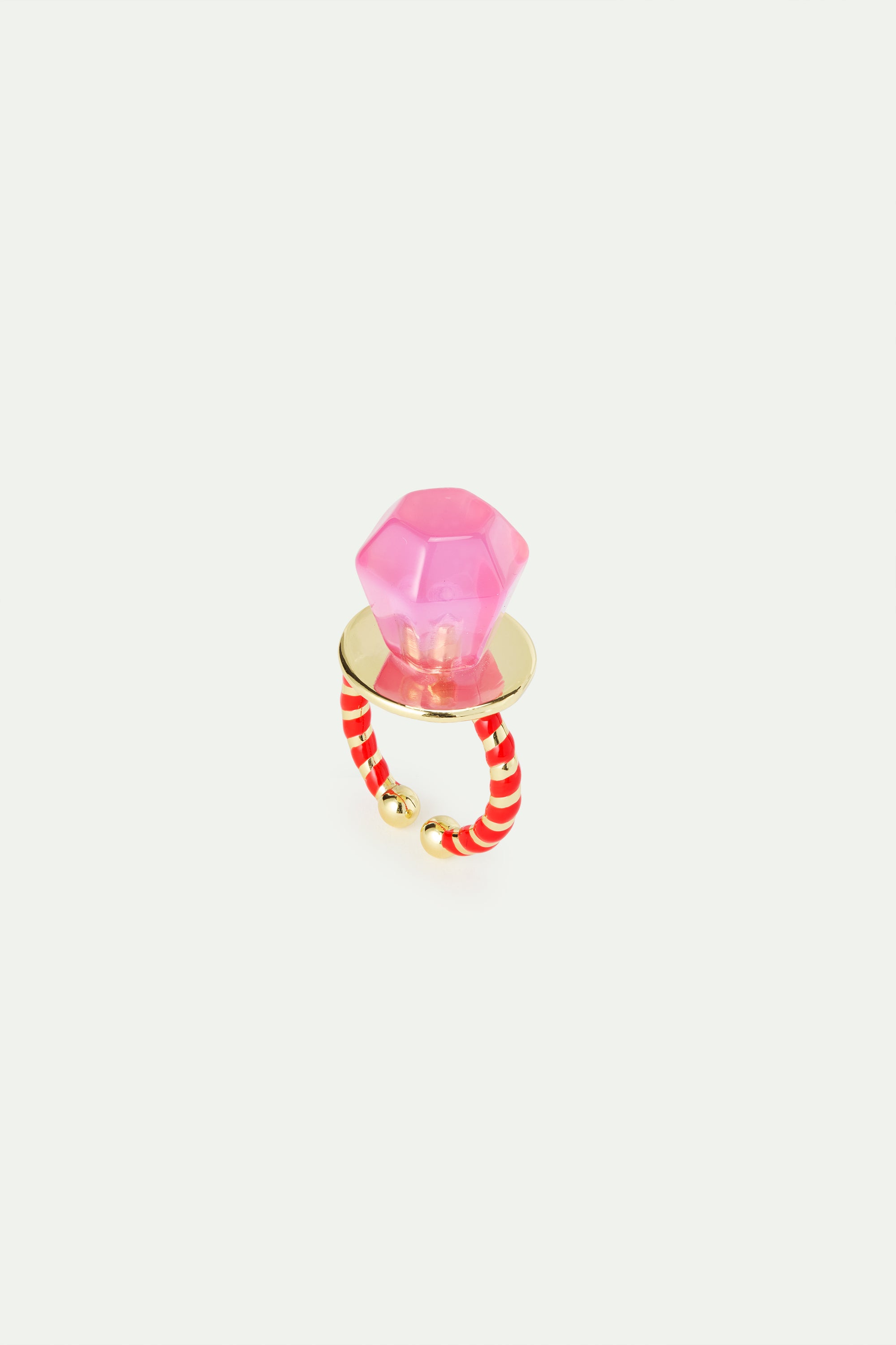 Pink lollipop ajustable ring