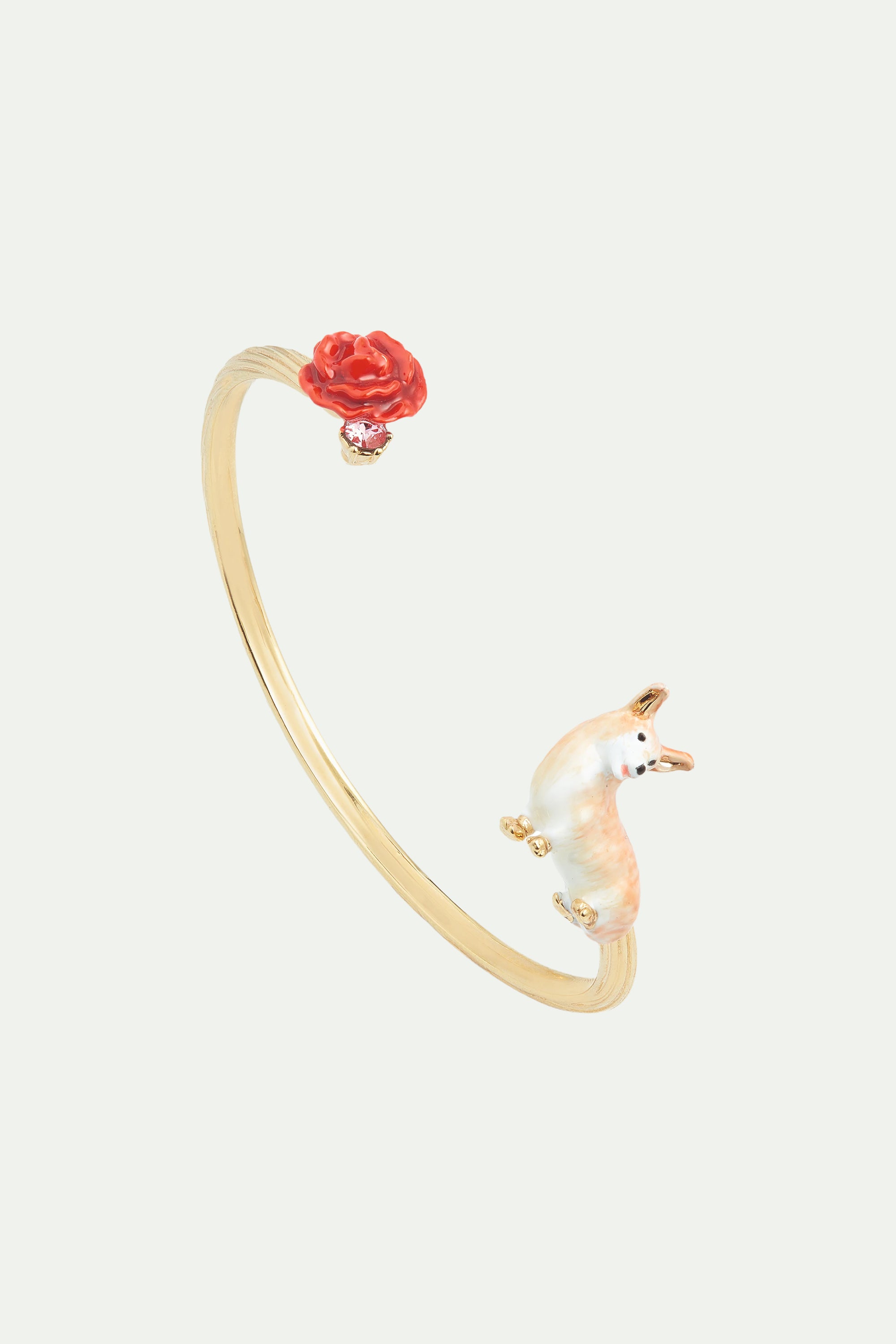CORGI AND RED ROSE BANGLE BRACELET
