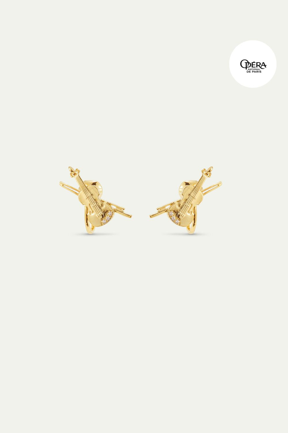 Gold cello earrings