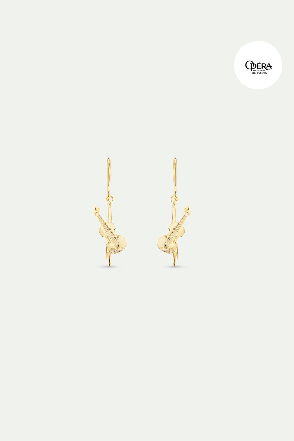 Pendientes con gancho violonchelo dorado