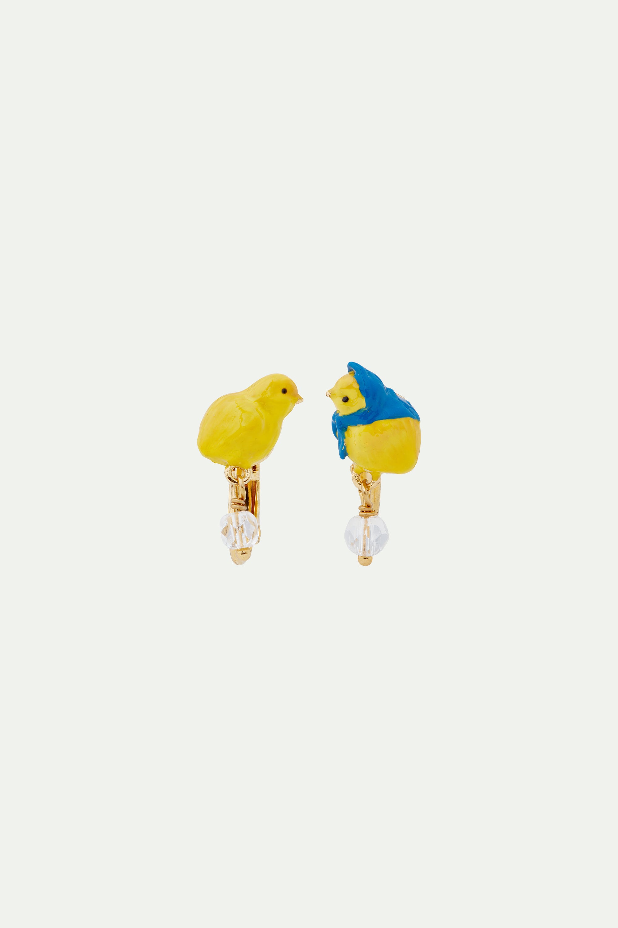 Asymmetrical Easter chick post earrings
