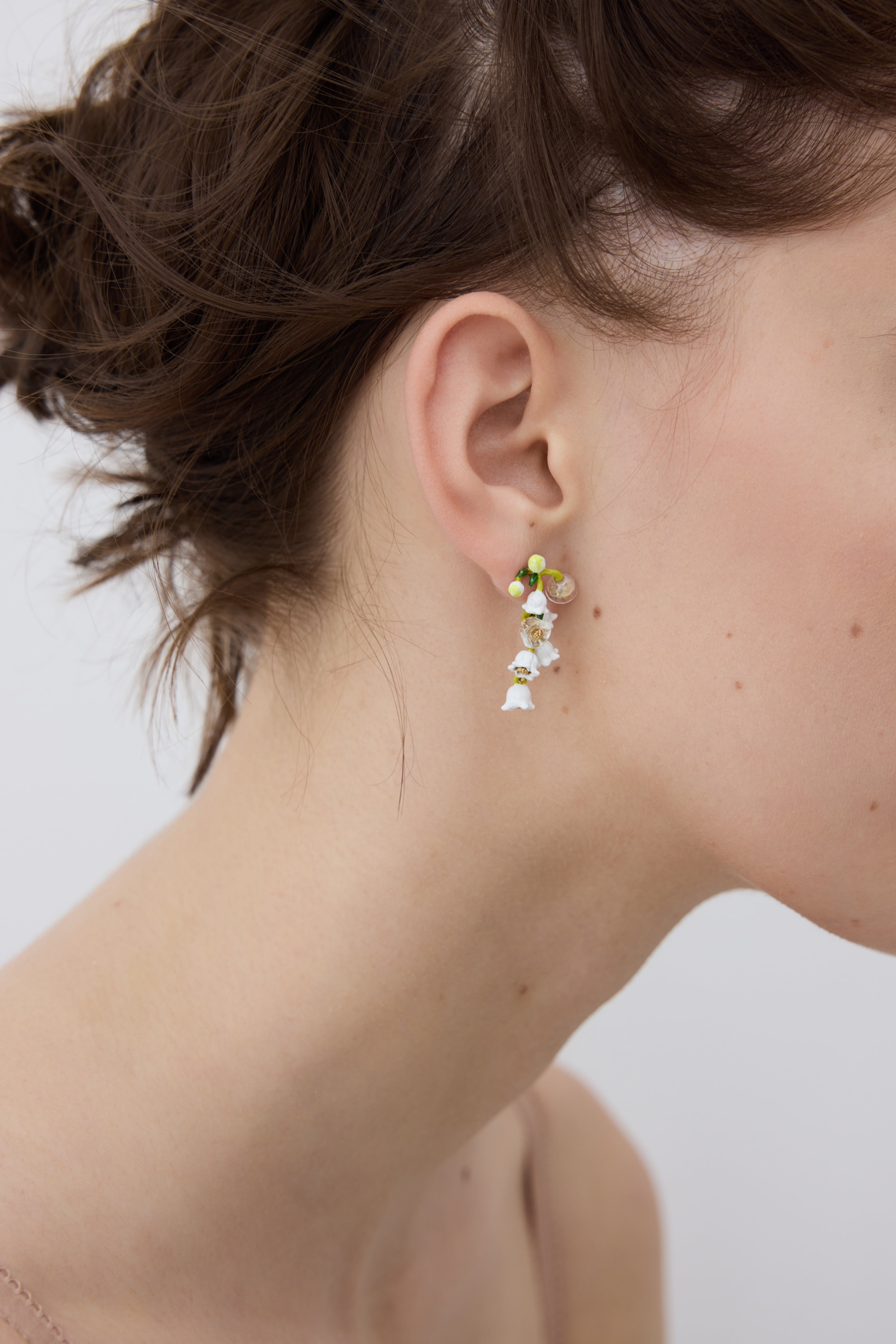 Lily of the valley bouquet post earrings