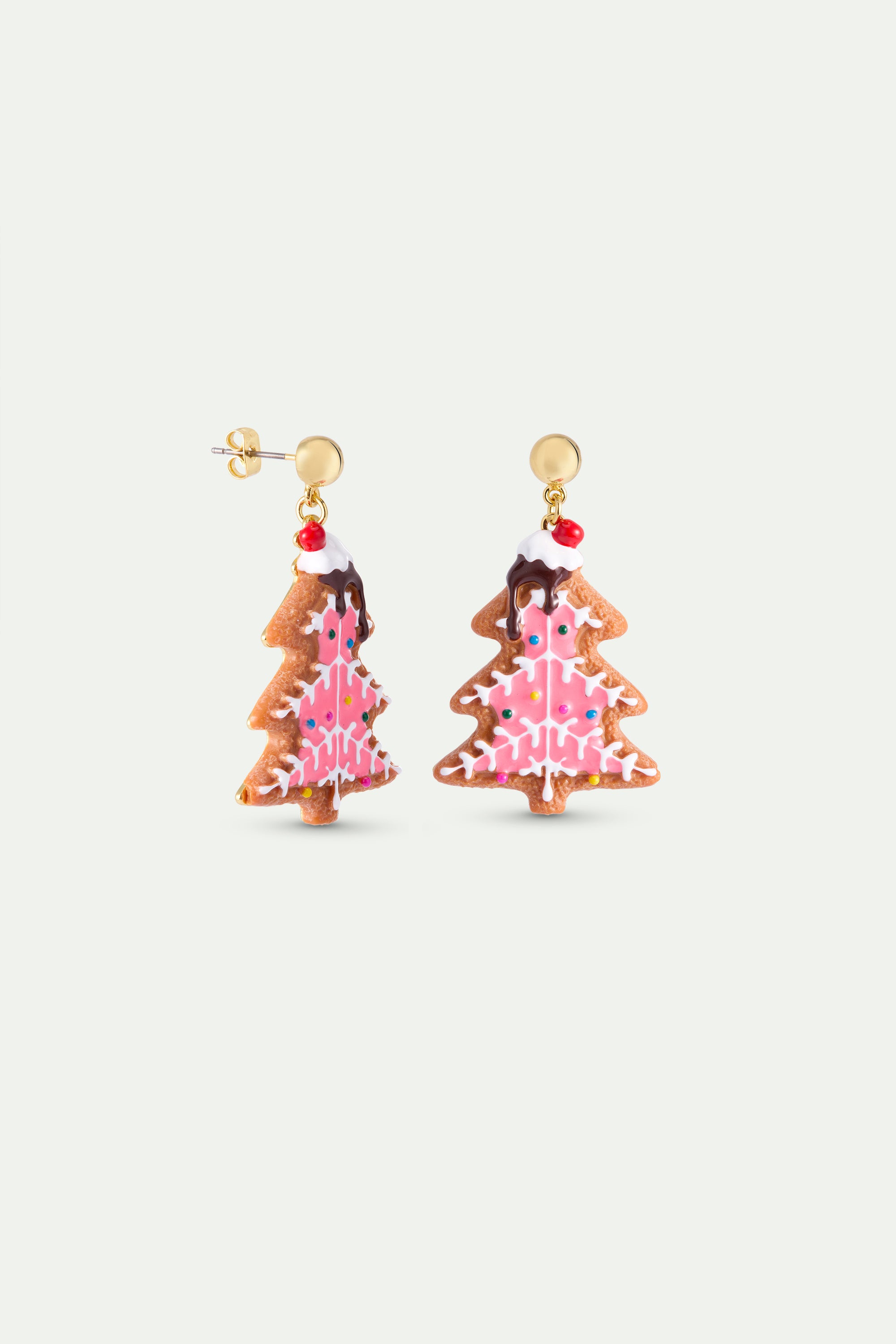 Gingerbread christmas tree earrings