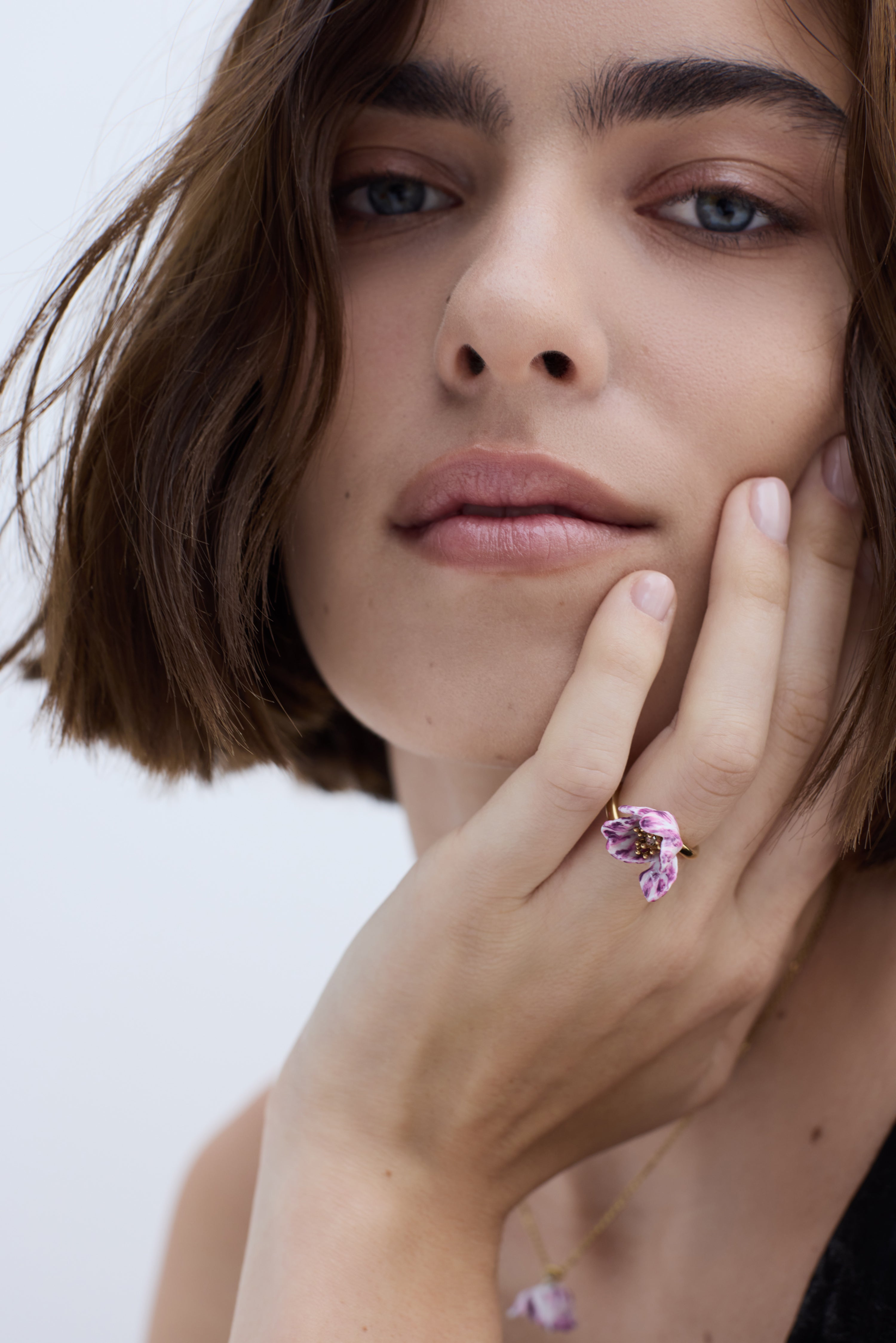 Anillo ajustable tulipán violeta