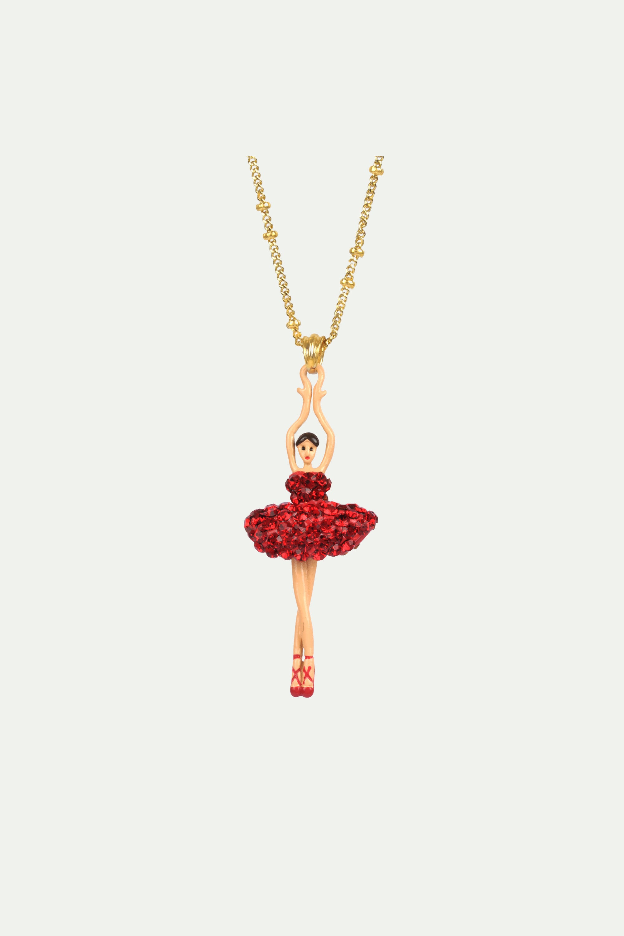 Collar bailarina tutú pavimentado de strass rojos