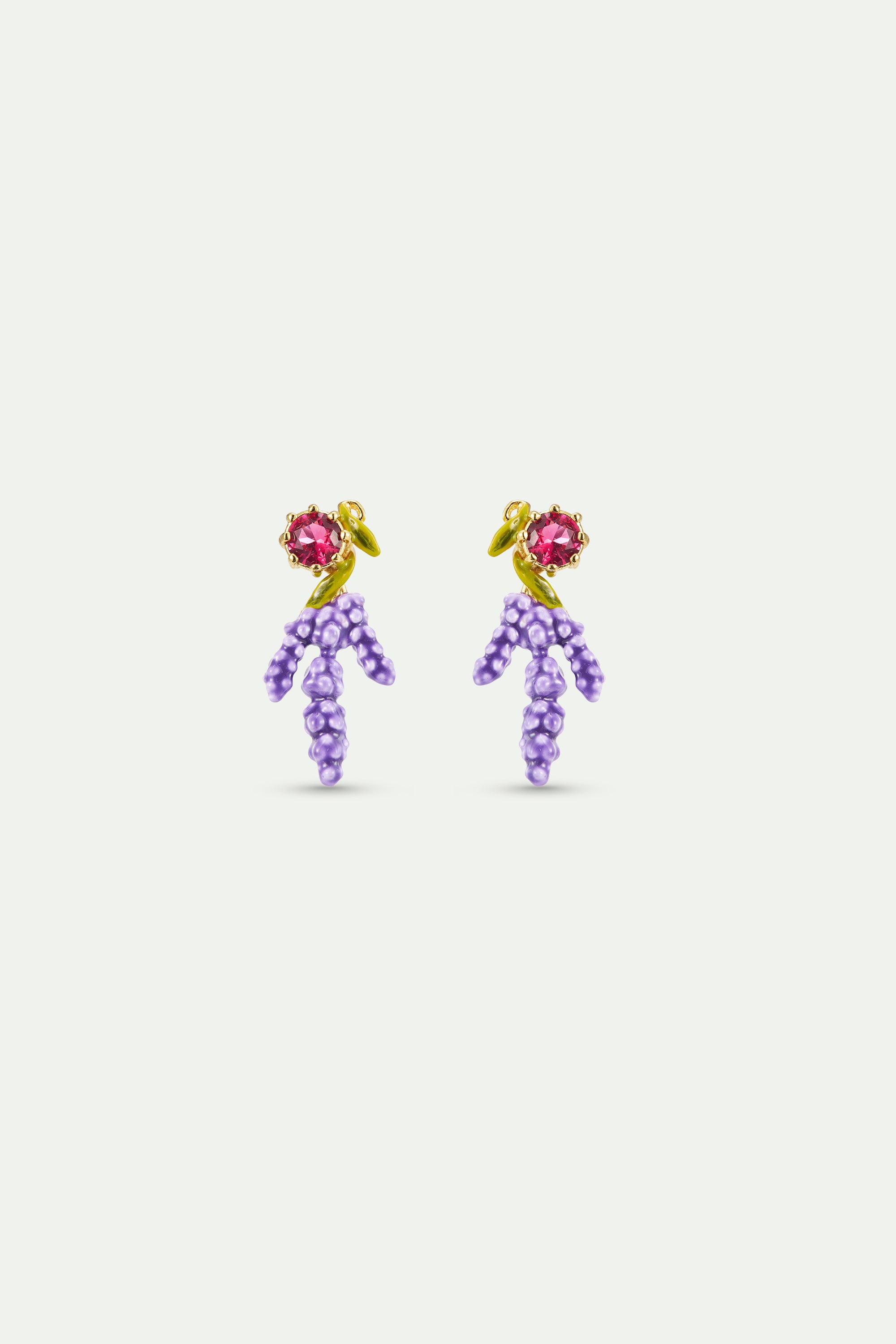 Pendientes lavanda y piedra rosa