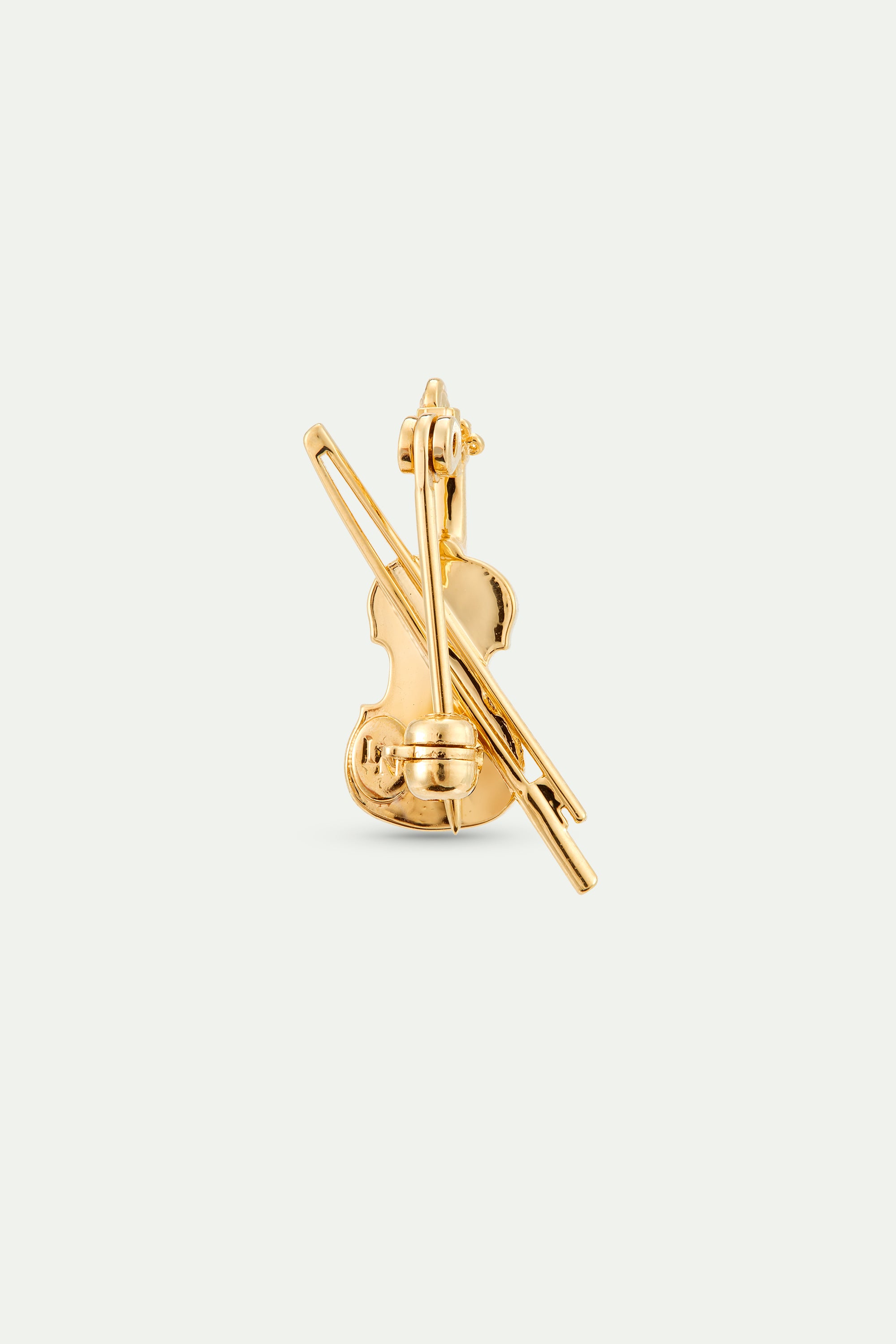 Gold cello brooch