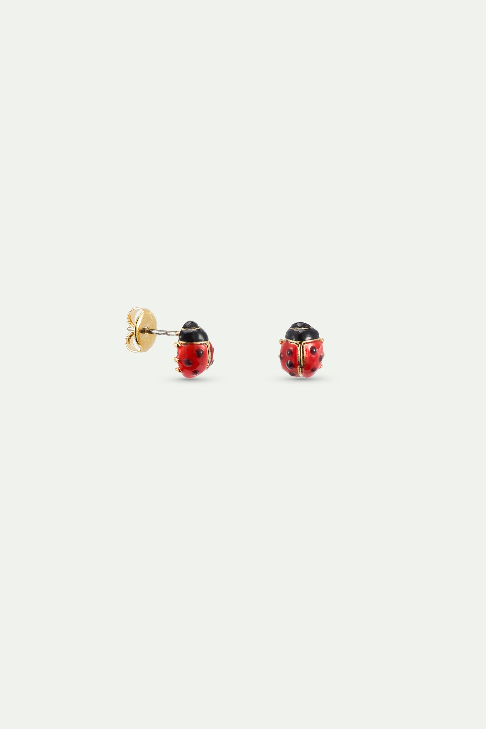Red and black ladybird post earrings