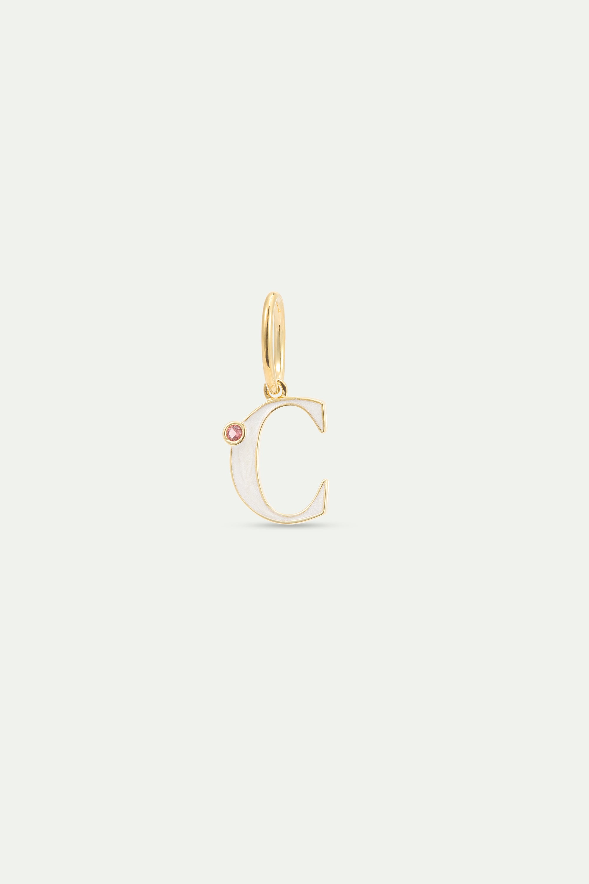White letter C pendant