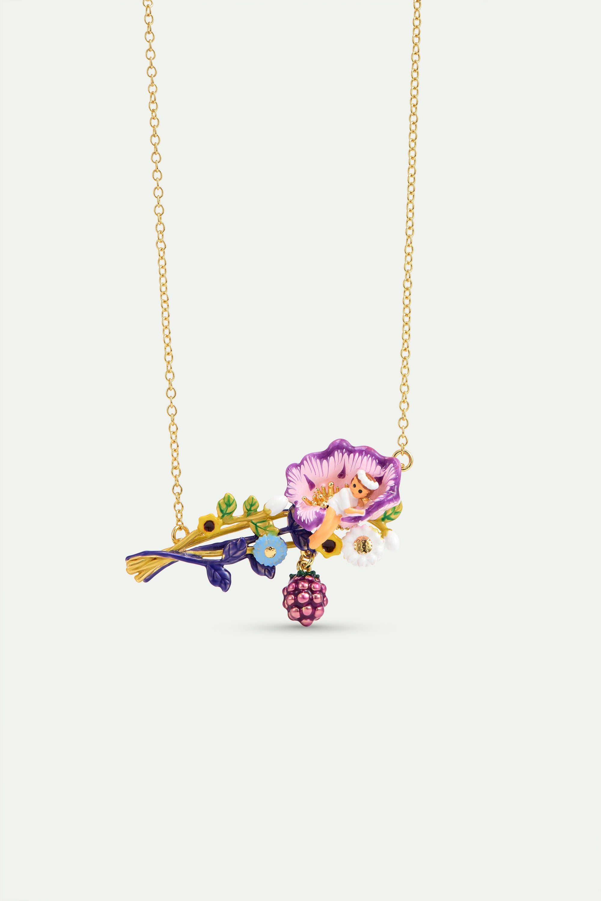 Broche bouquet de fleurs et Petite Poucette