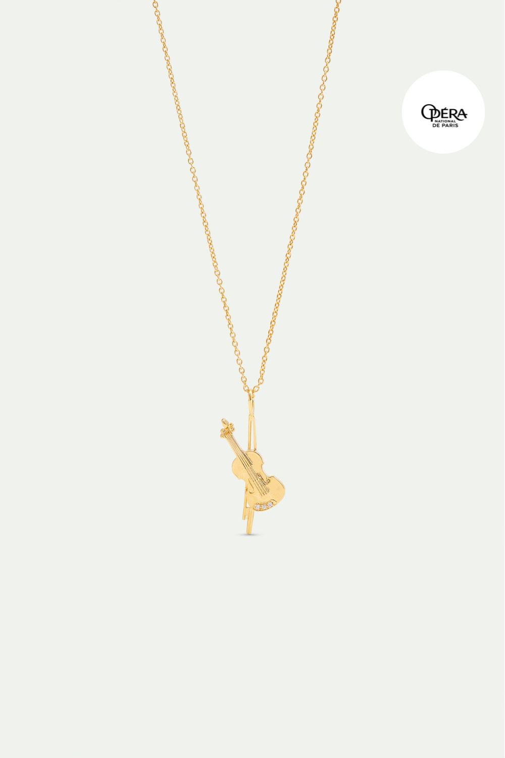 Collar colgante violonchelo dorado