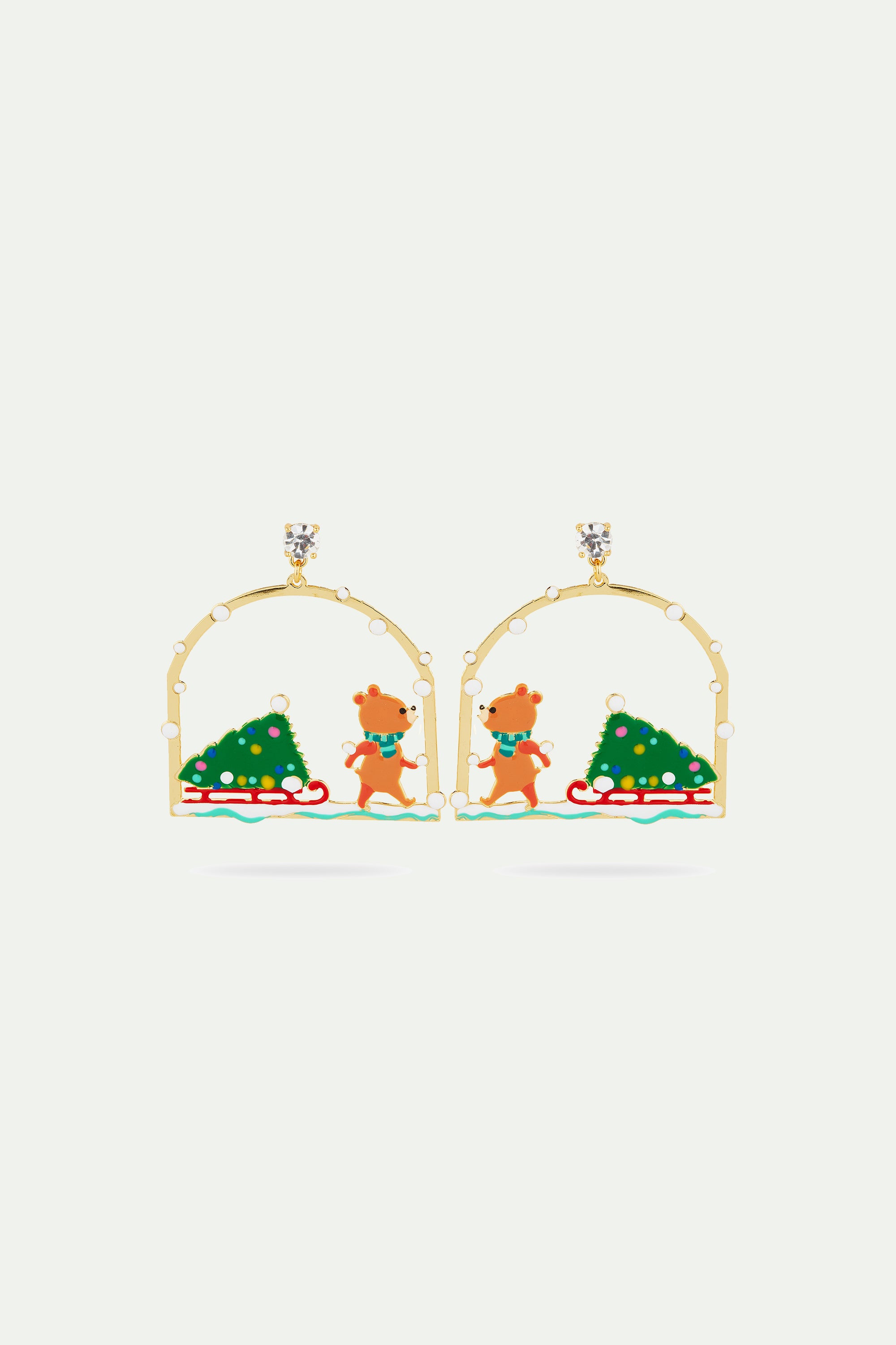 Pendientes bolitas Árbol de Navidad y Osito