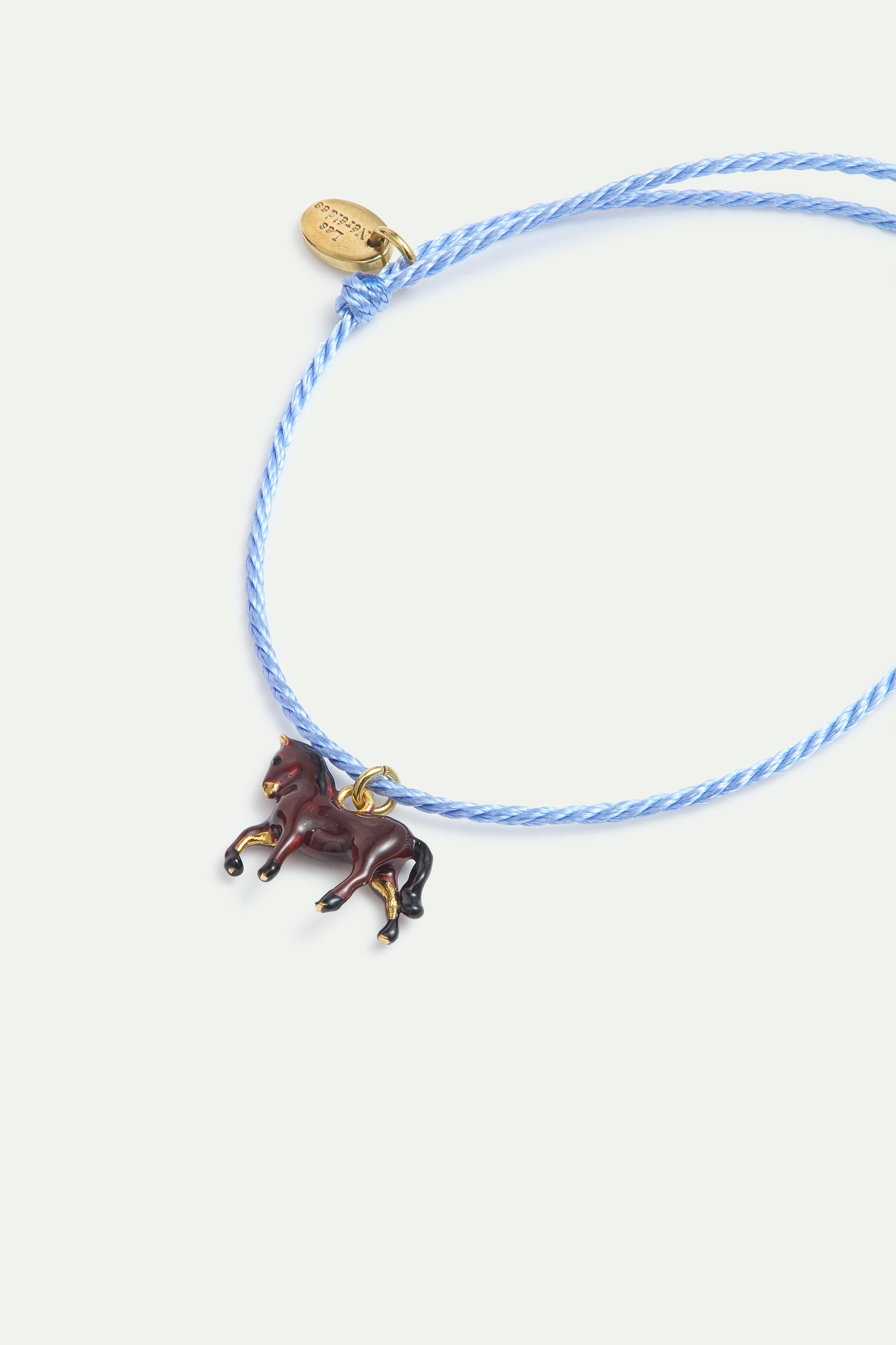Bracelet corde bleue cheval