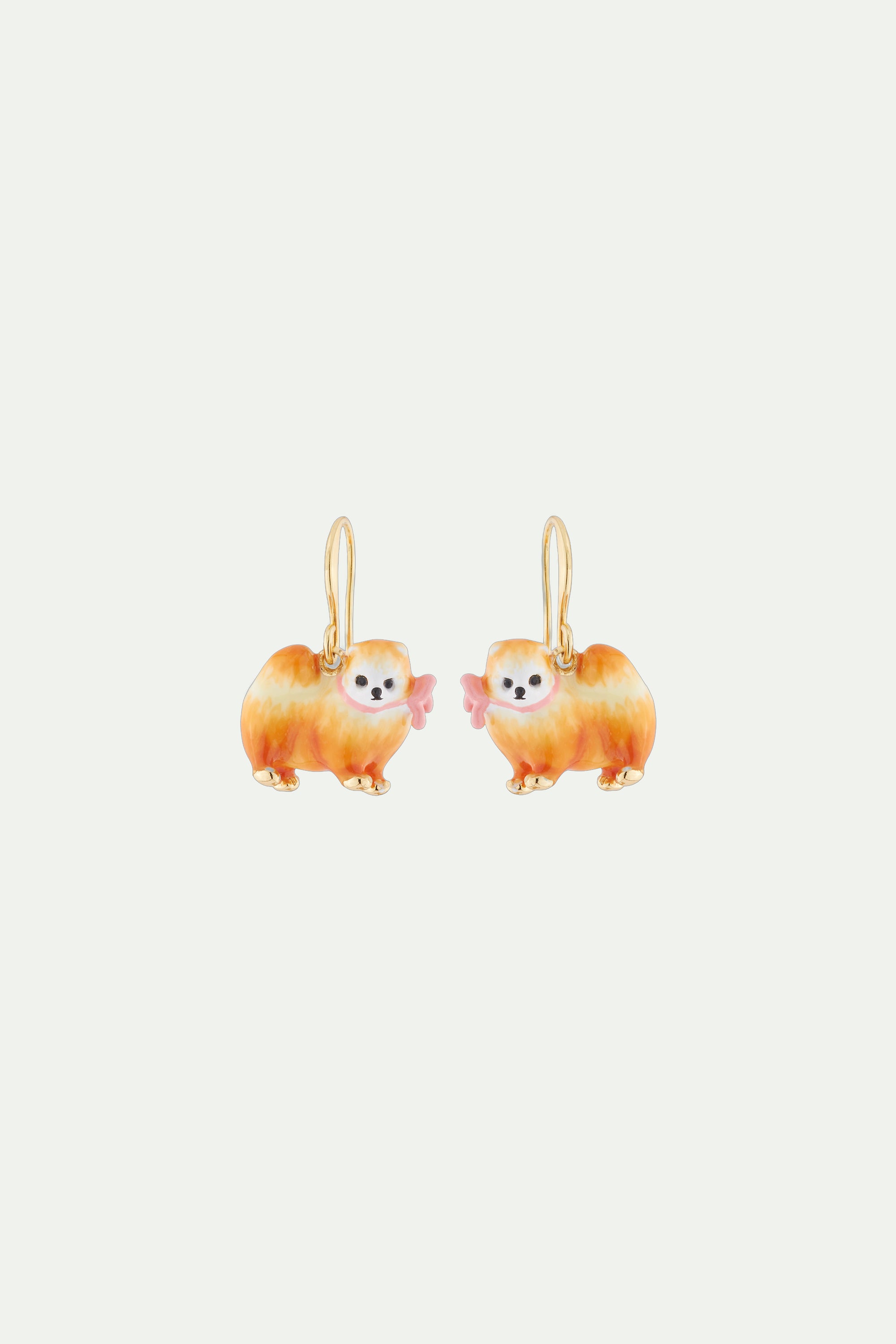 Brown Pomeranian Hook Earrings