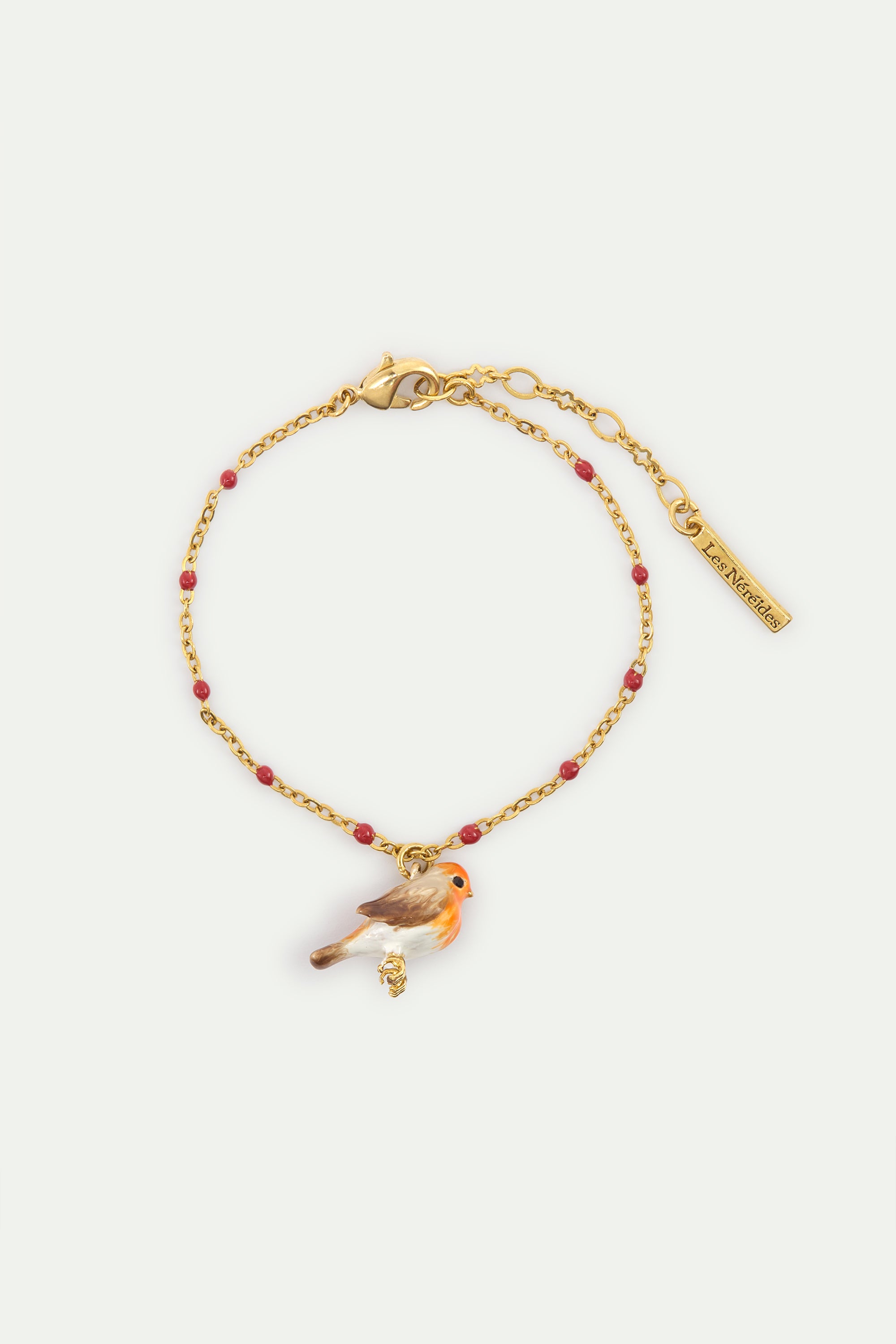 Bracelet pendentif rouge-gorge