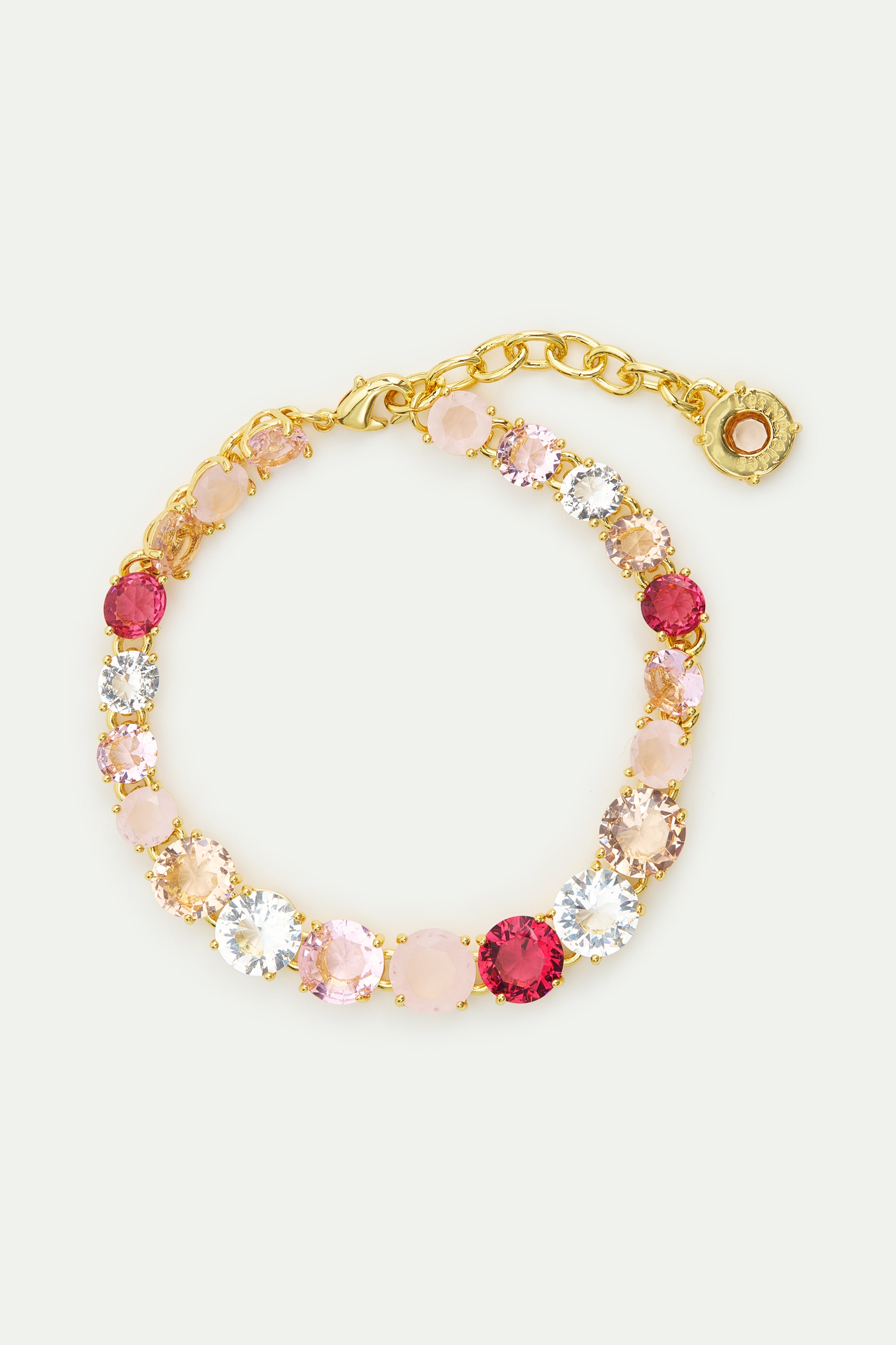 Pulsera fina fila de piedras La Diamantine degradado de rosa