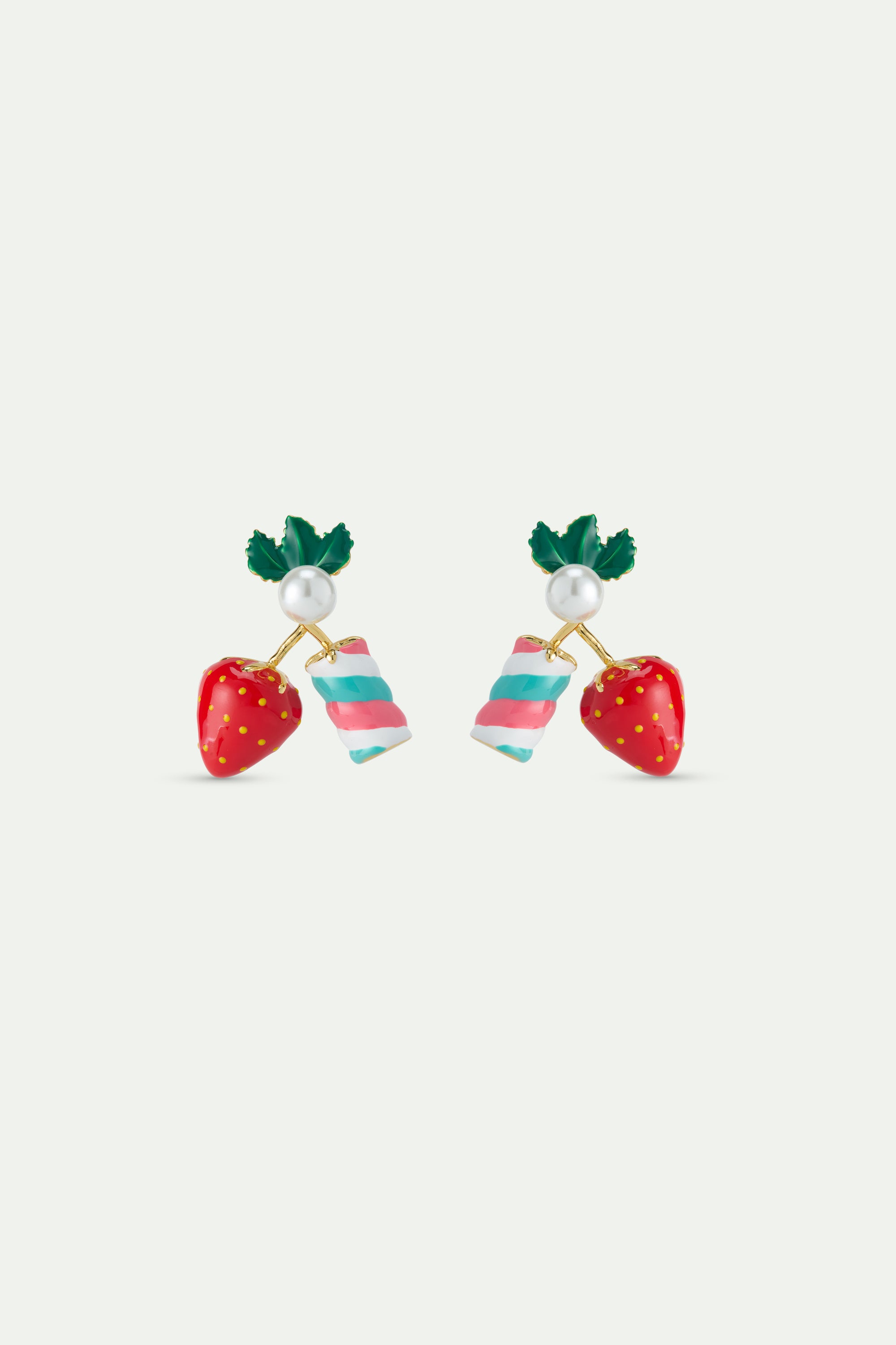 Strawberry and marshmallow earrings