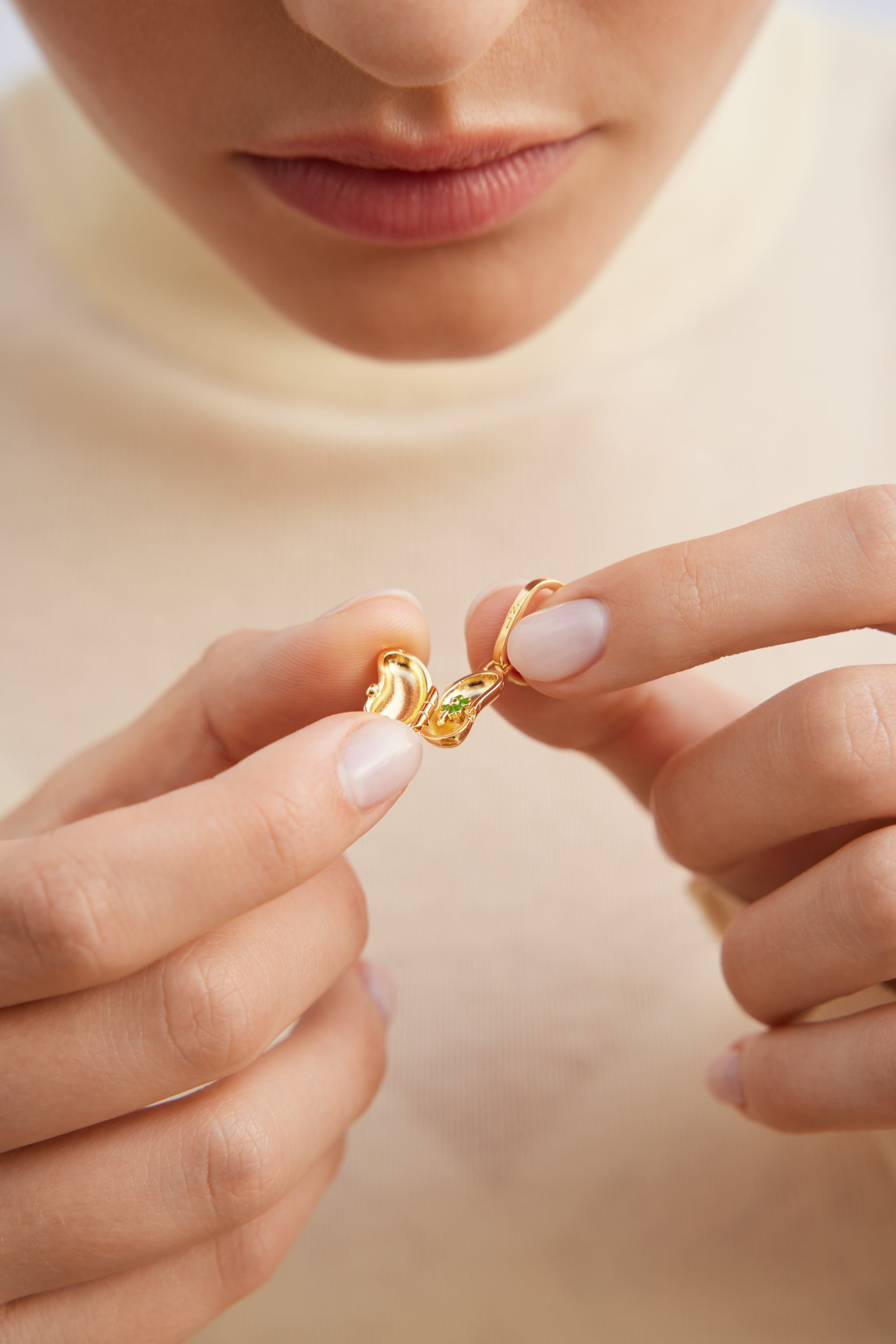 Gold Magic Bean Pendant