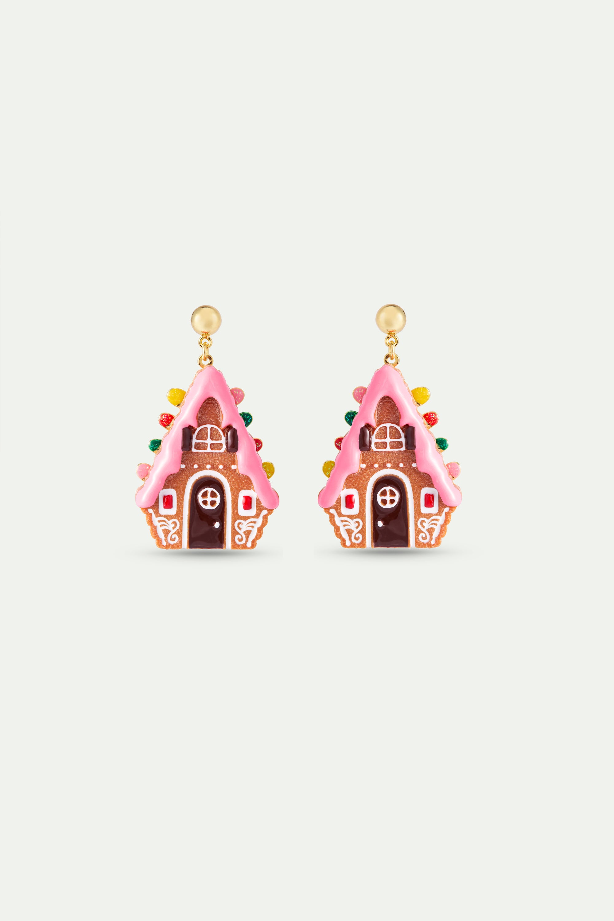 Dangle earrings with Hansel and Gretel gingerbread house