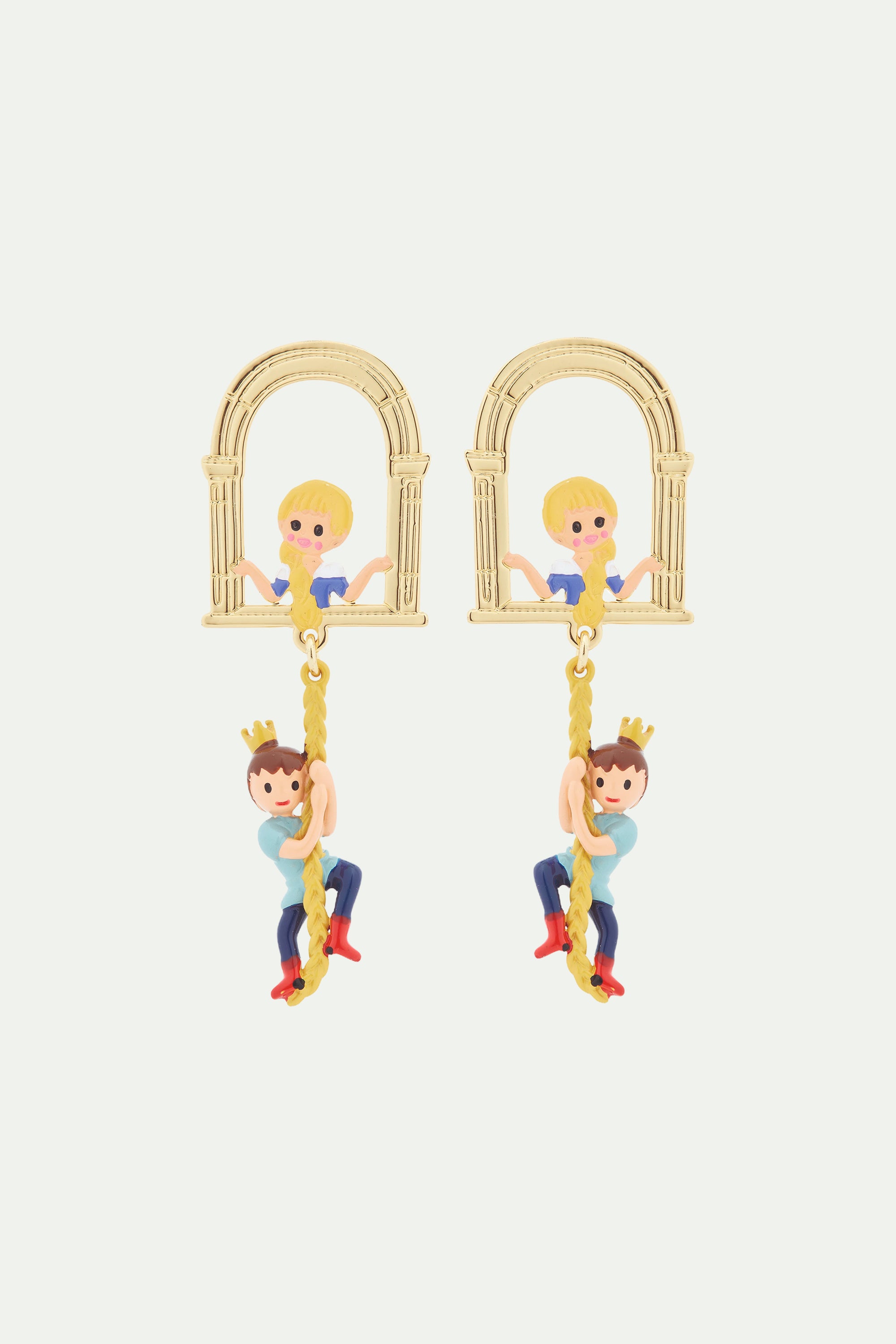 Pendientes bolitas princesa cabellera encantada y príncipe