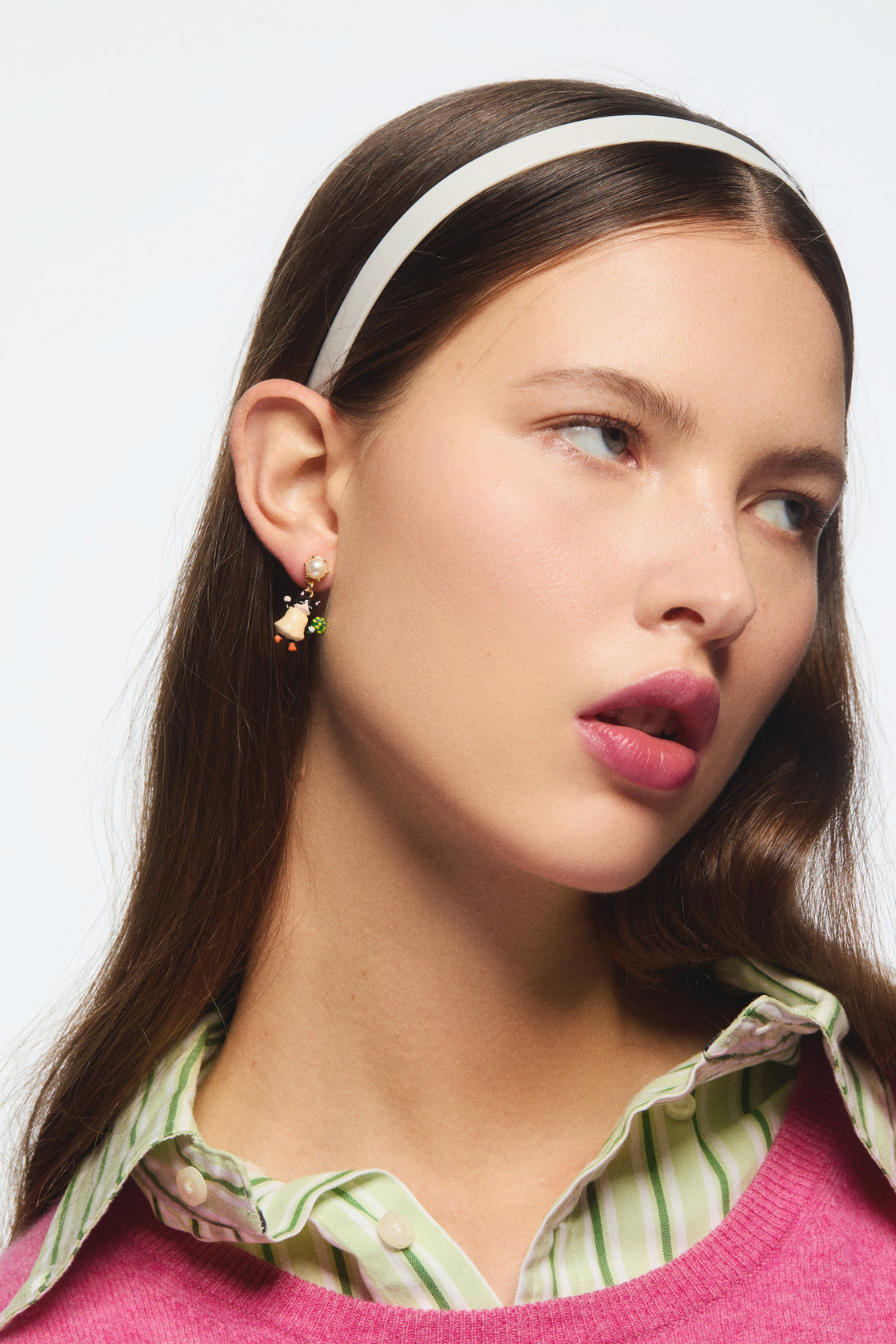 Pendientes colgantes asimétricos gatito pelirrojo y negro