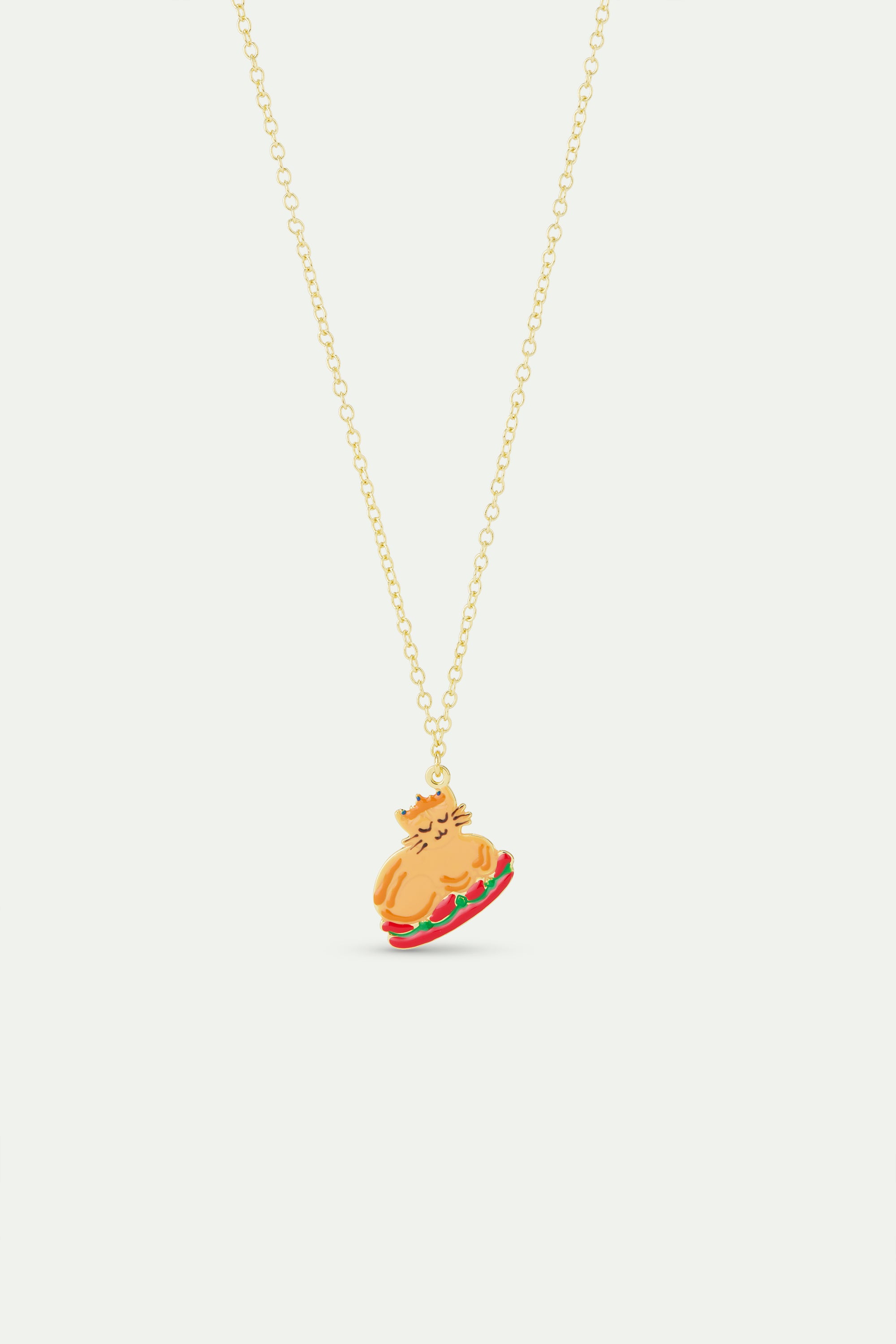 Christmas dinner and gold crown pendant necklace