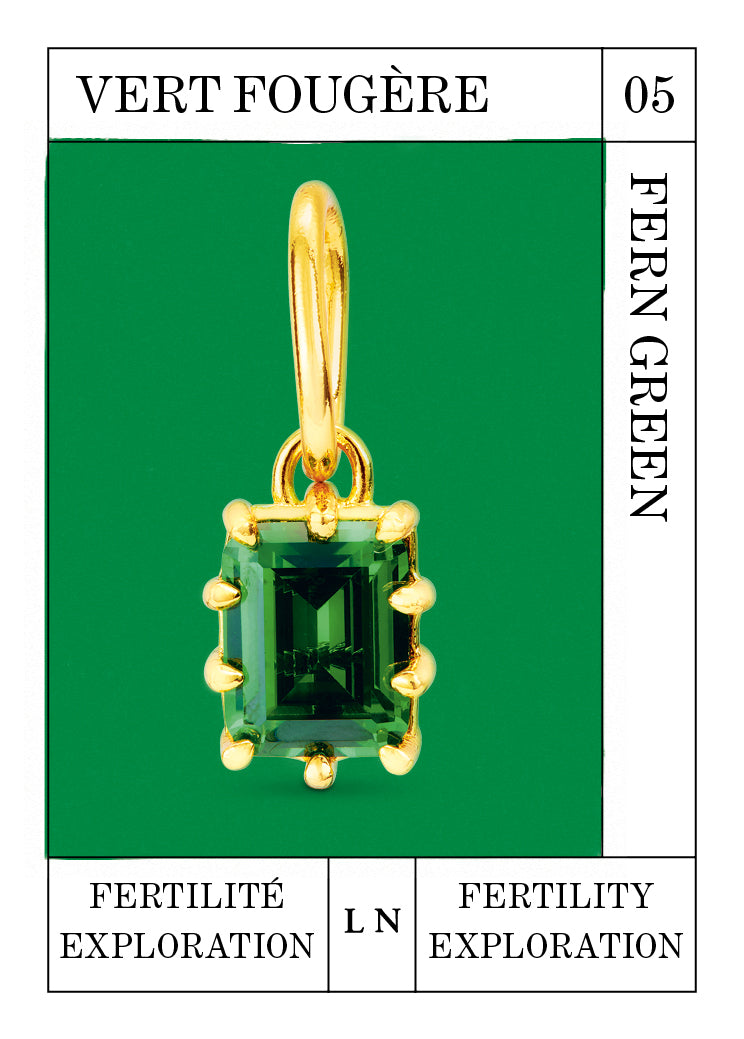Fern green stone pendant, Fertility and Exploration - May