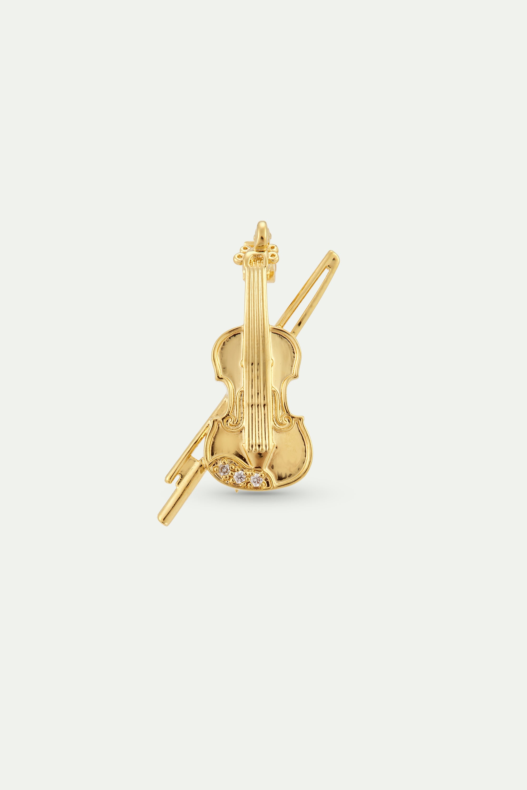 Gold cello brooch