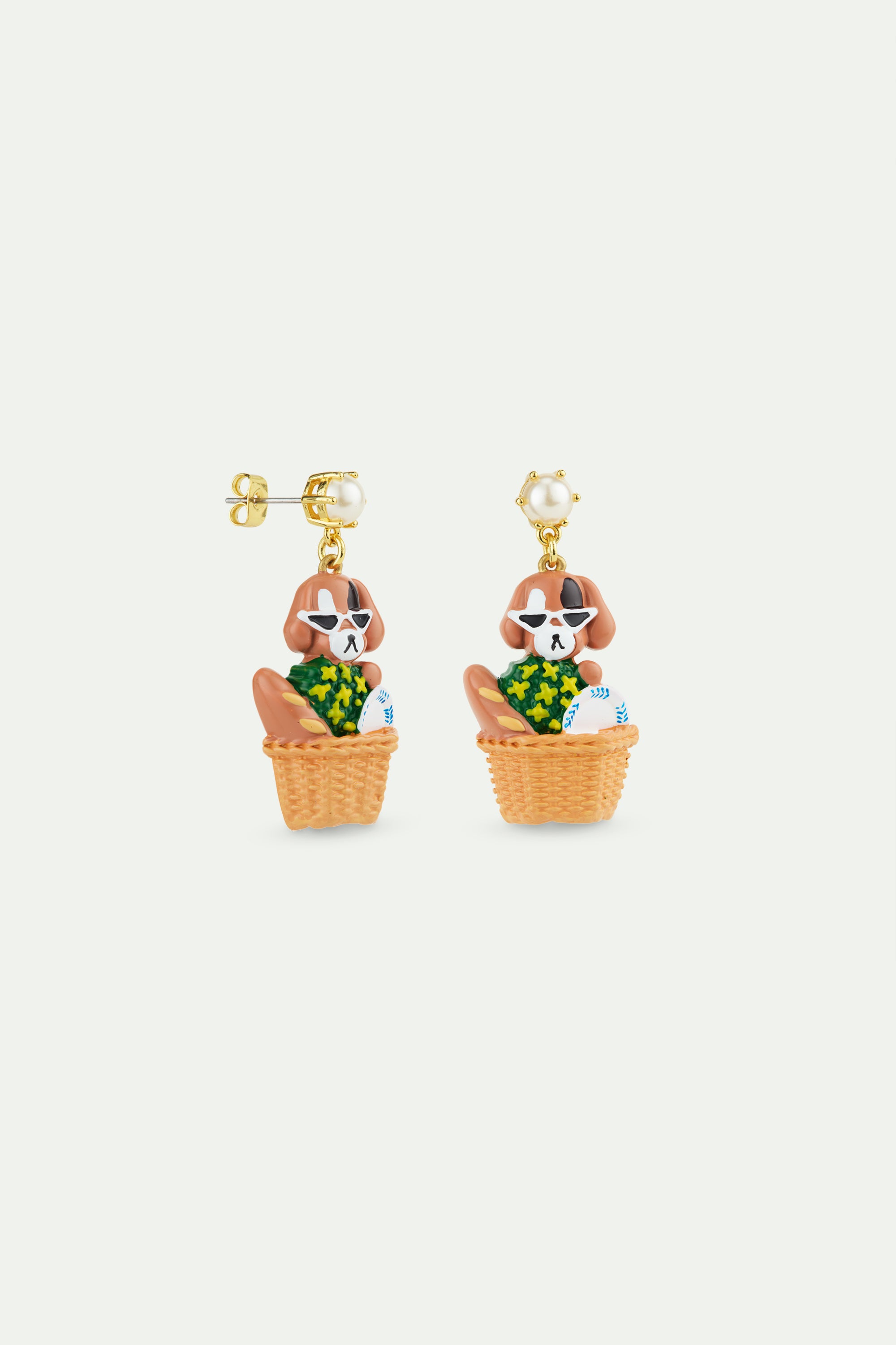 Dog and picnic basket earrings