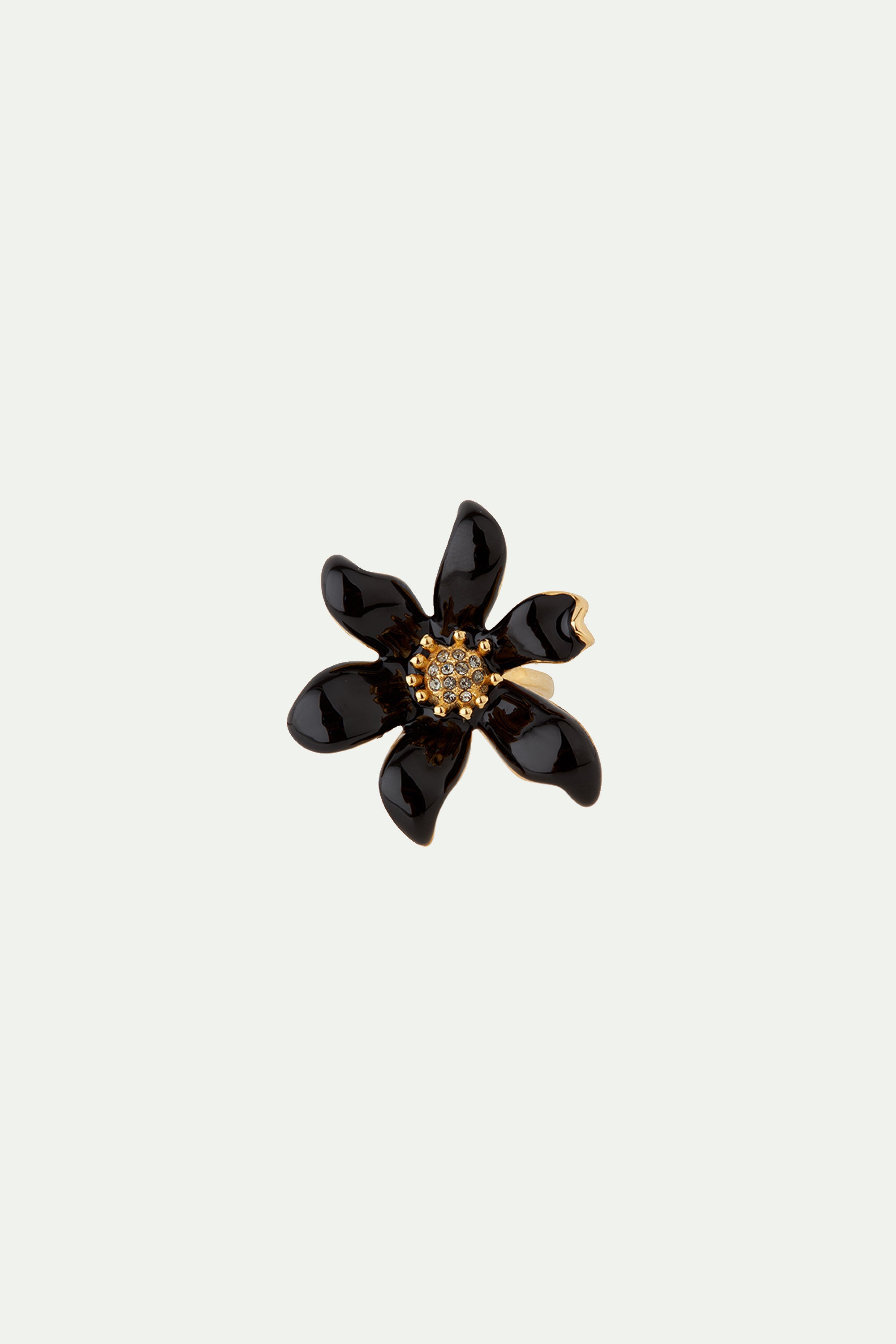 Black lily cocktail ring