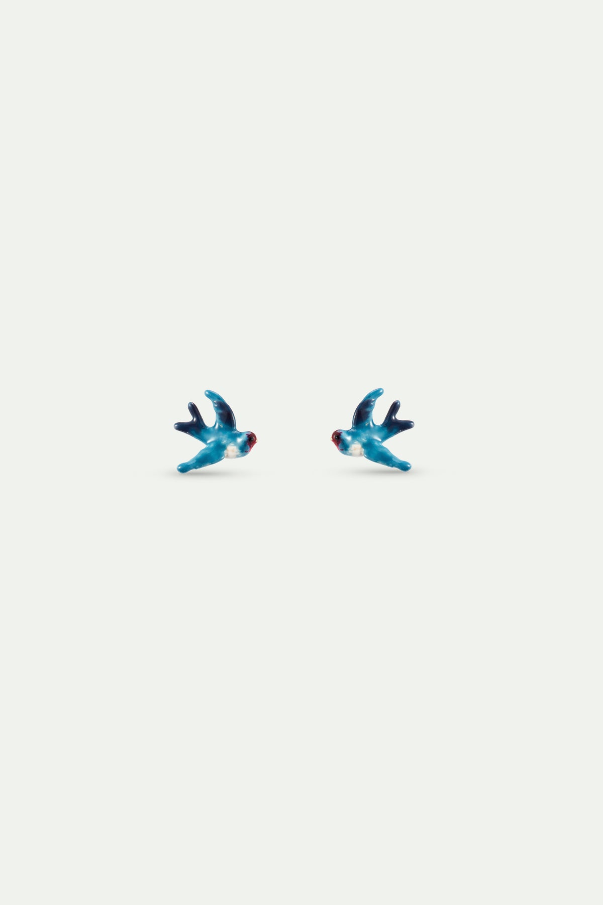 Pendientes bolitas golondrina azul