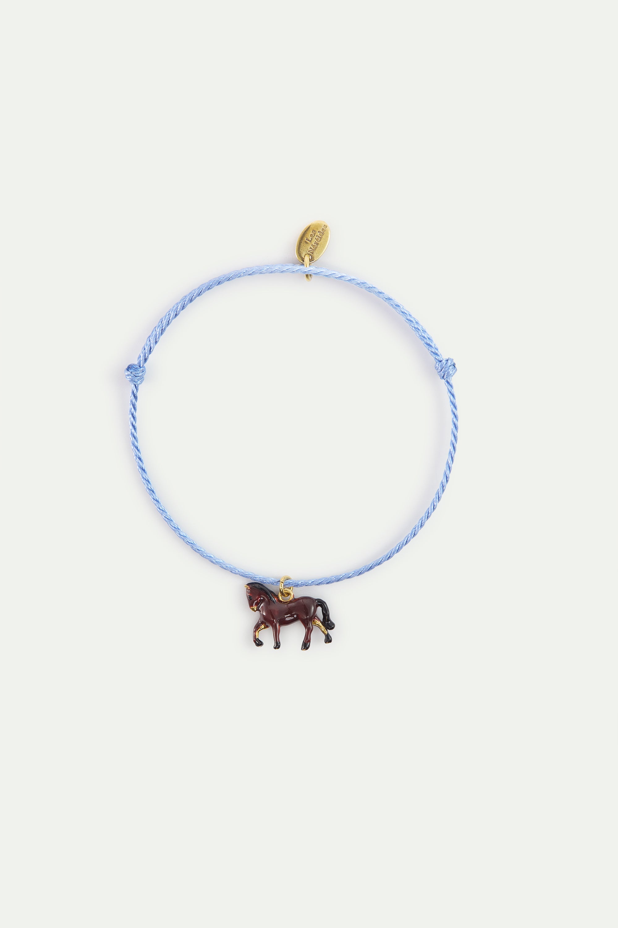 Bracelet corde bleue cheval