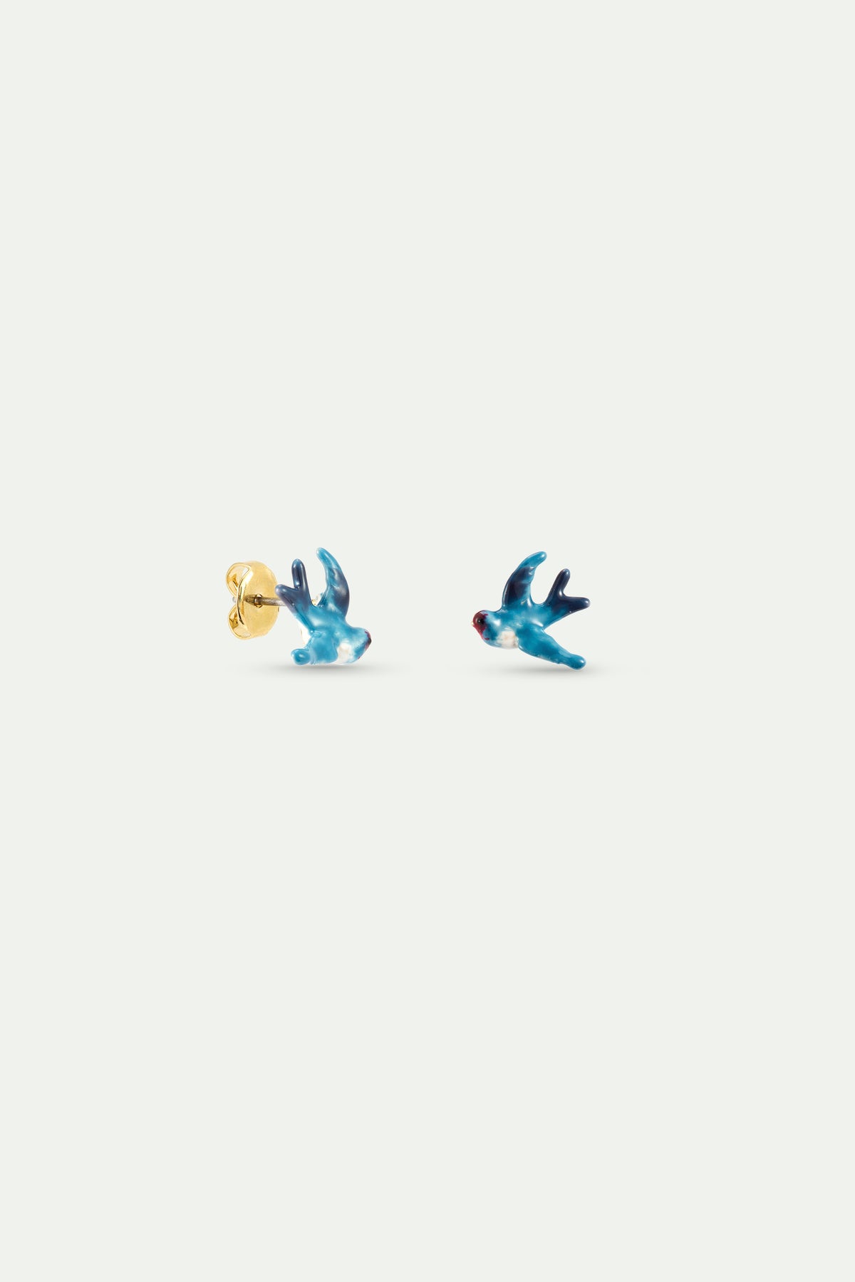 Pendientes bolitas golondrina azul