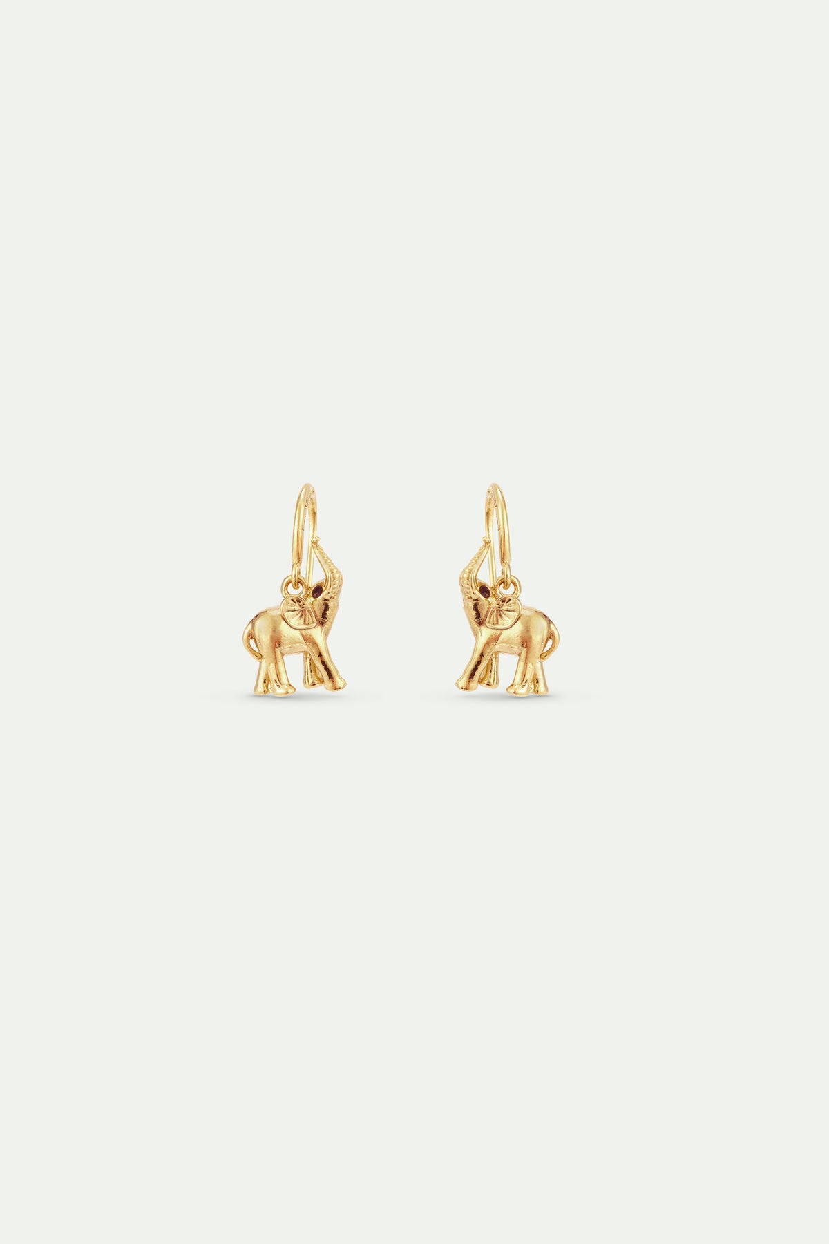 Pendientes gancho elefante dorado