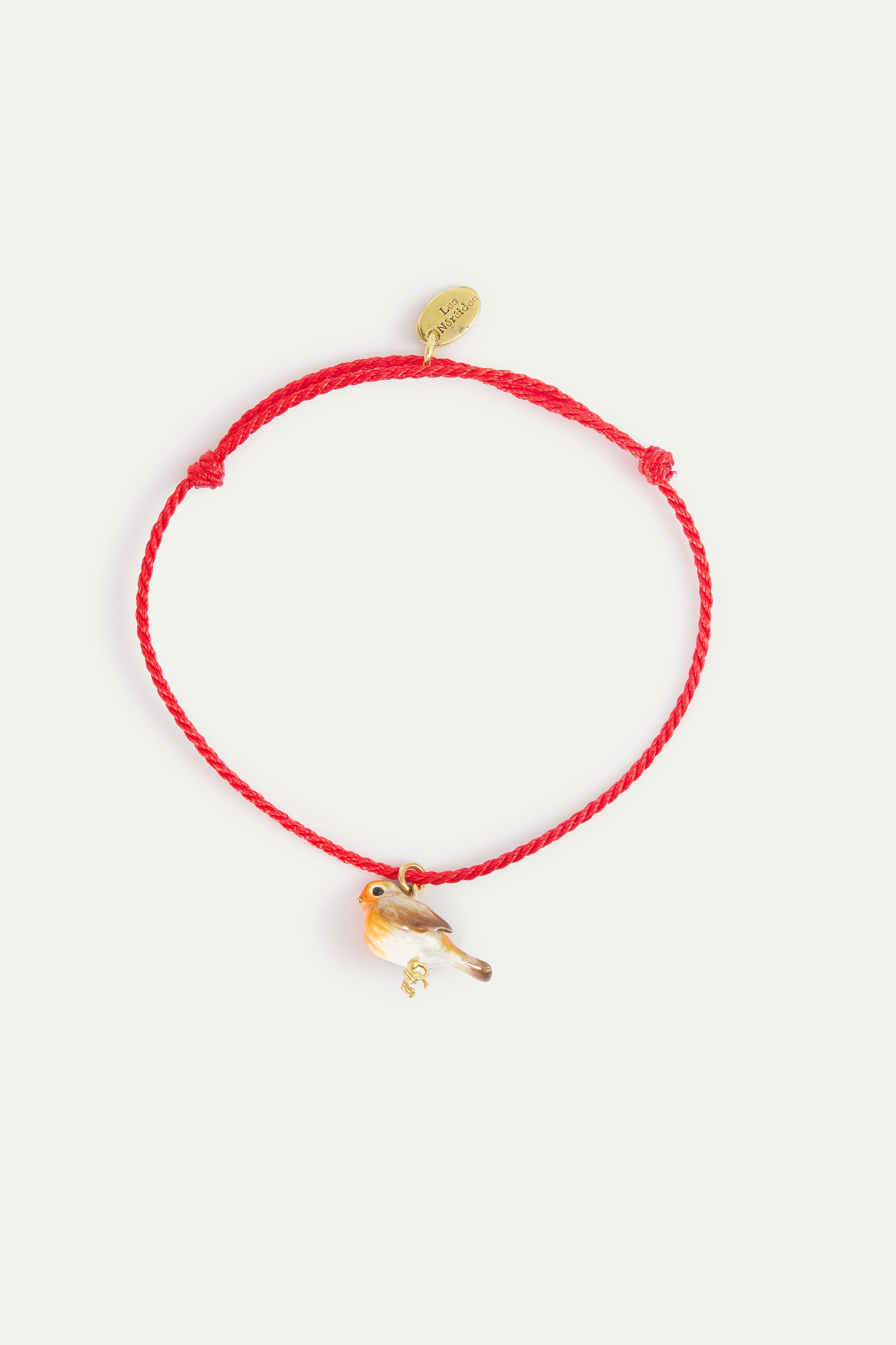 Bracelet corde rose rouge-gorge
