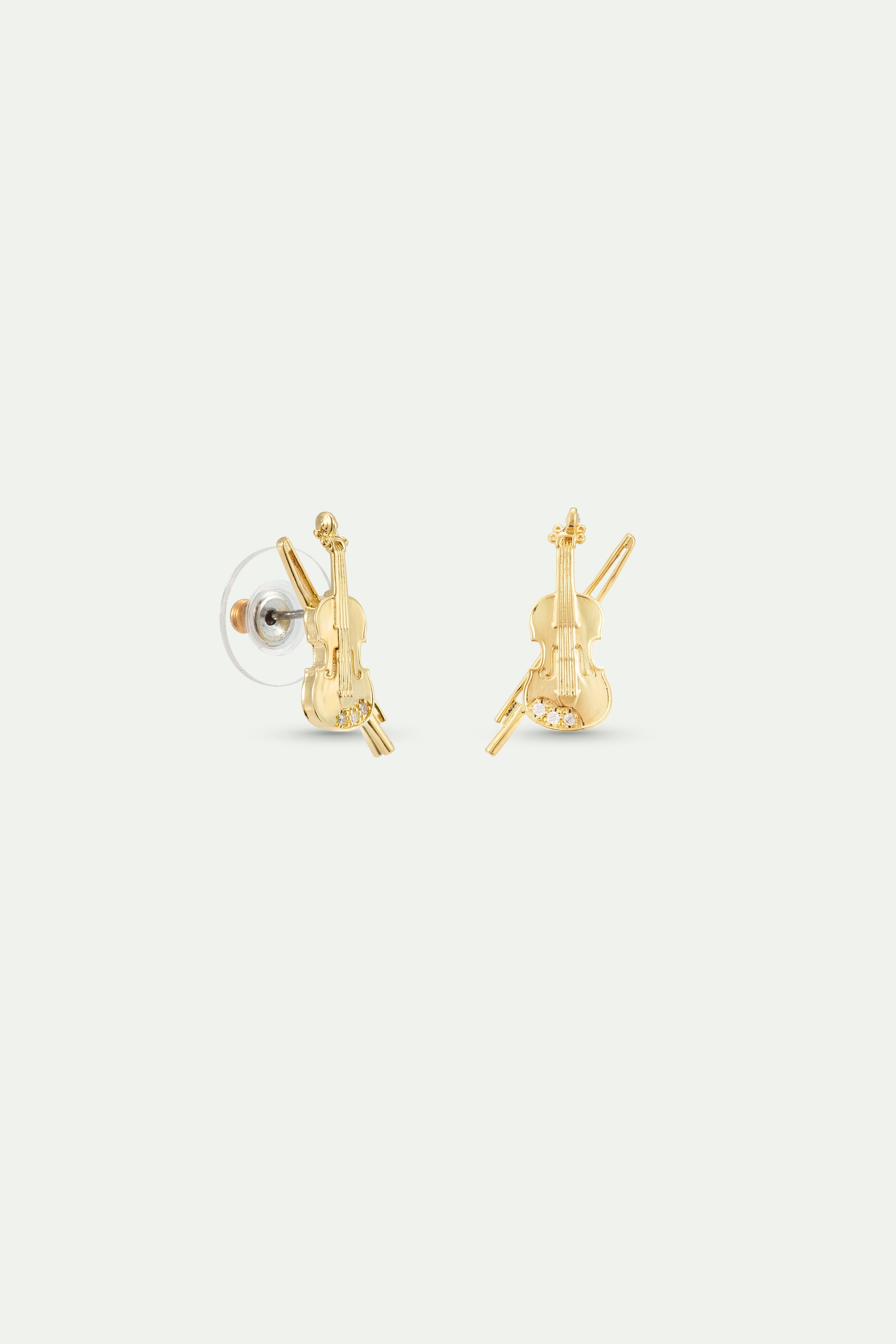 Gold cello earrings