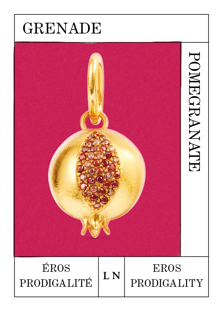 Golden pomegranate pendant, Eros and Prodigality