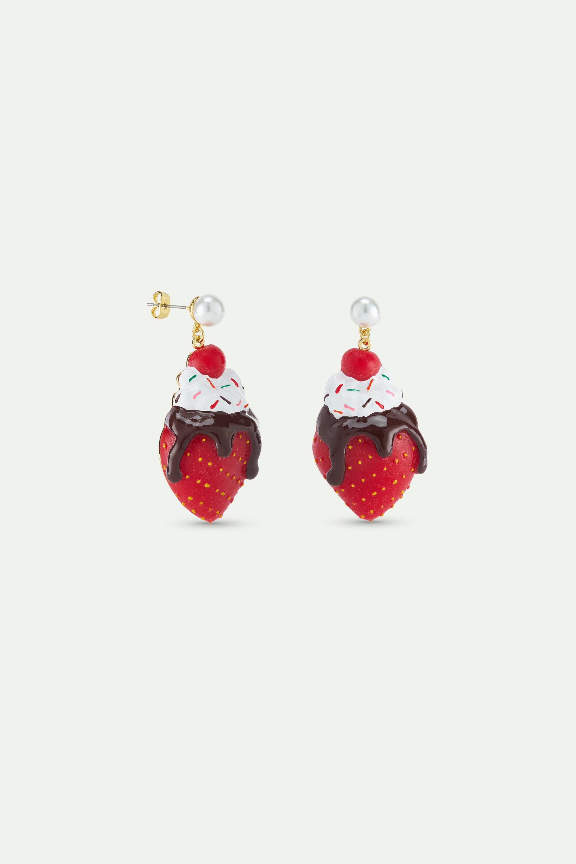 Sundae ice cream and strawberry earrings