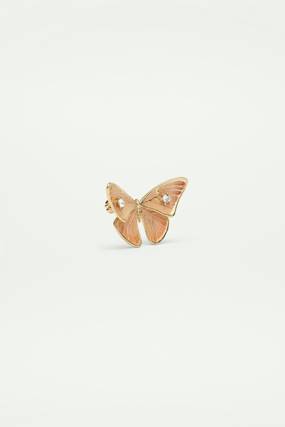 Butterfly and cut glass stone brooch