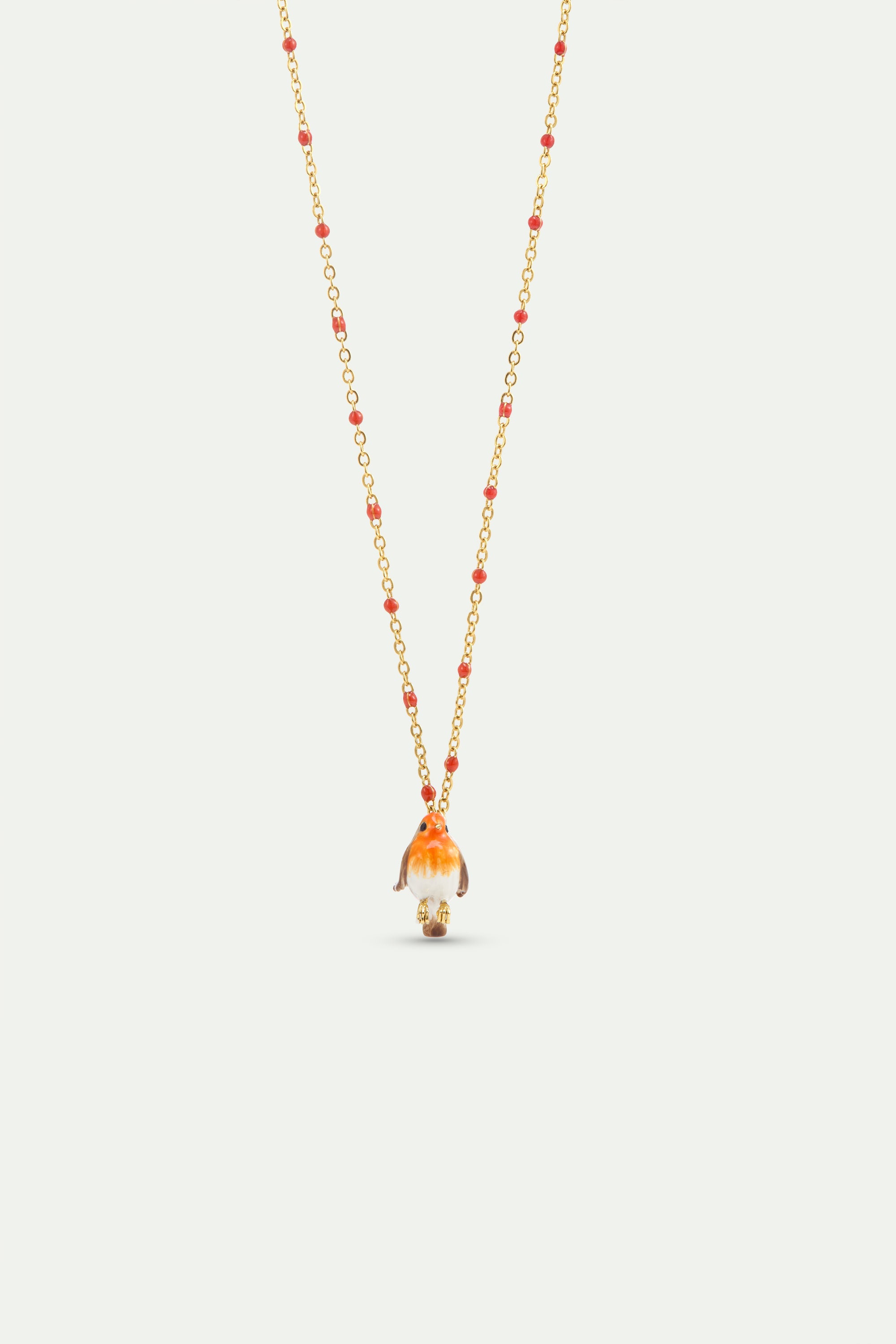 Collier pendentif rouge-gorge