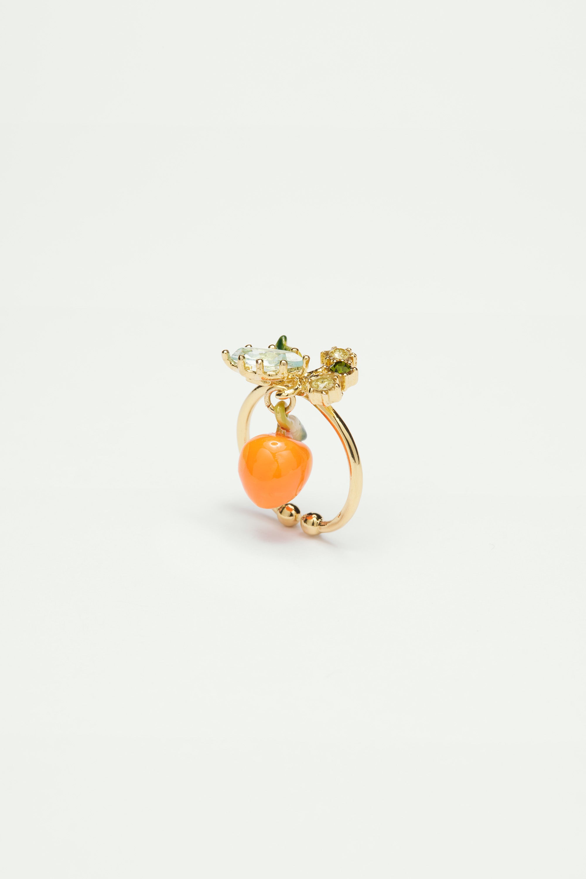 Orange and stones adjustable ring