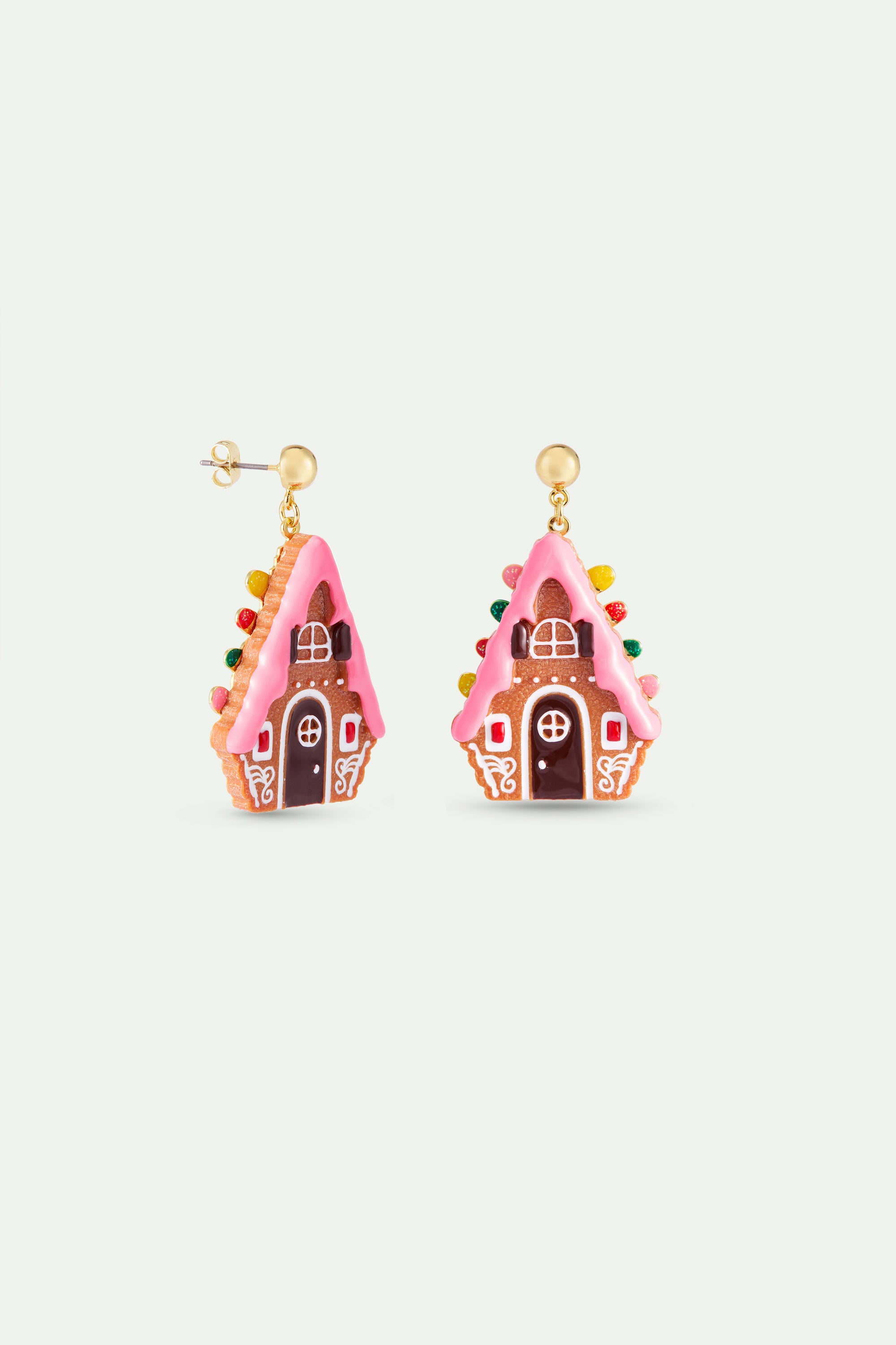 Dangle earrings with Hansel and Gretel gingerbread house