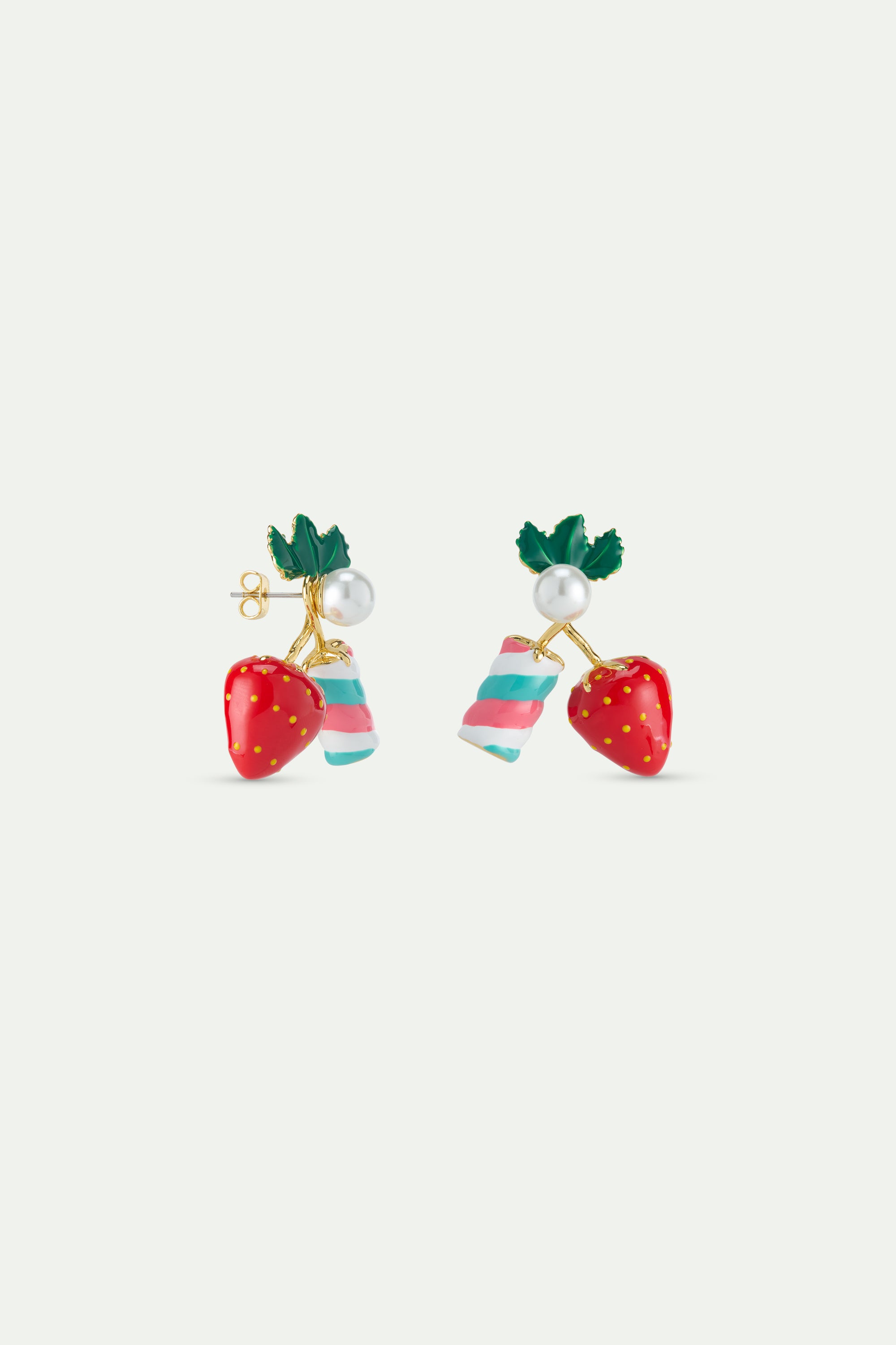 Strawberry and marshmallow earrings